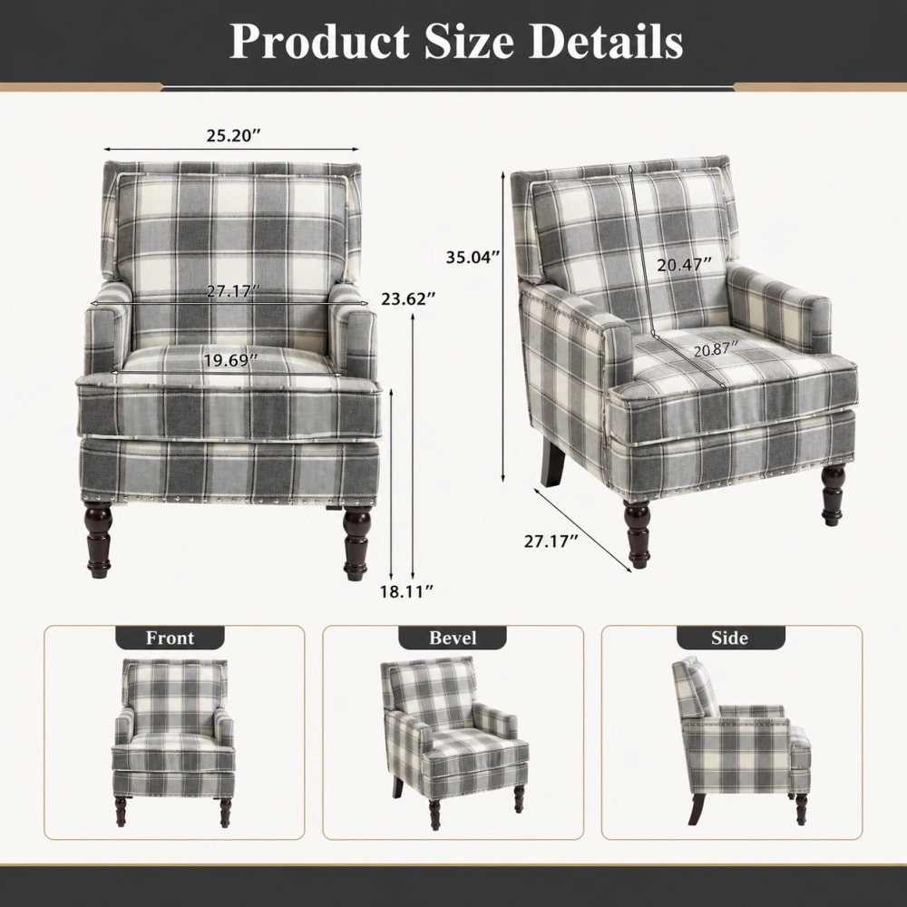 GOODSILO Versatile Upholstered Cotton Accent Chair