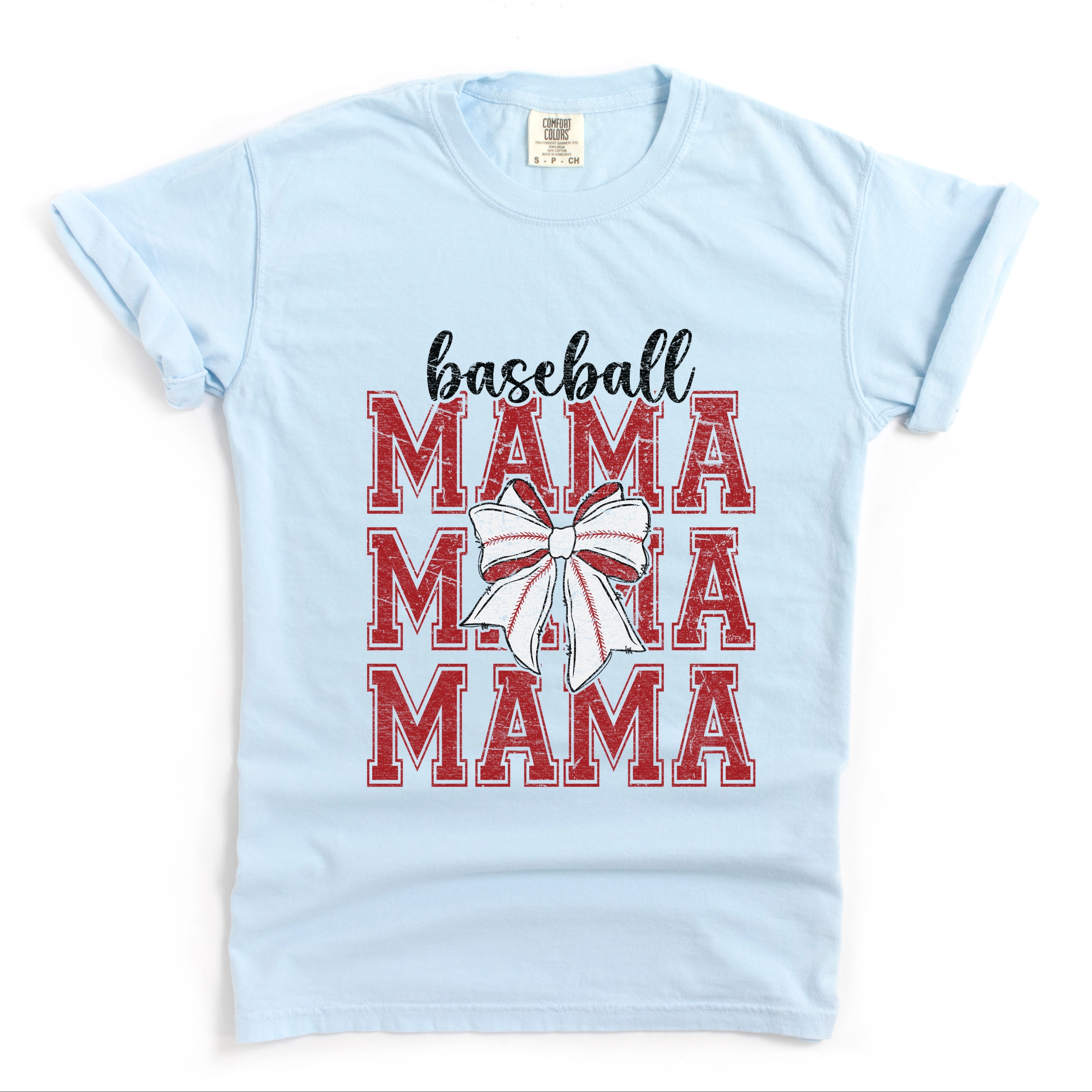 Simply Sage Market - Baseball Mama Stacked Coquette Women's Garment Dyed Graphic T-Shirt