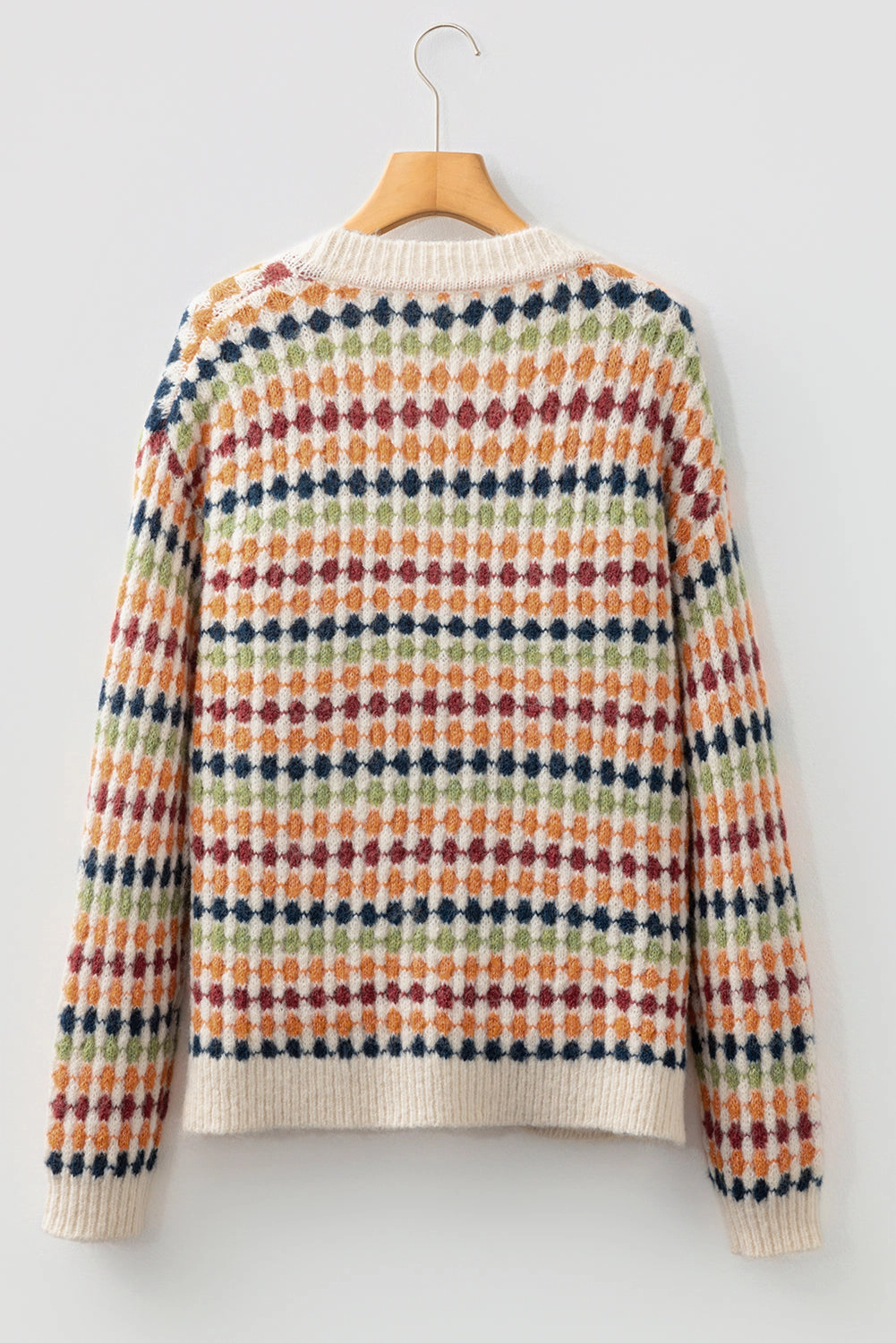 Threaded Pear Women's Seraxie Pattern Knit Front Sweater