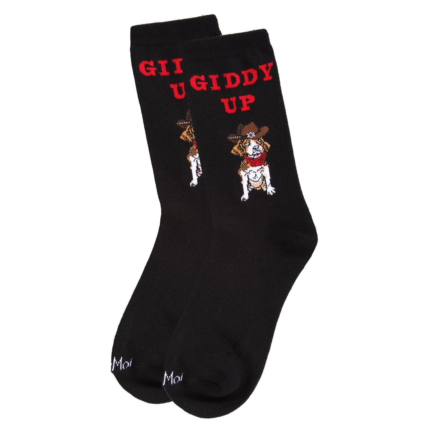 MeMoi Giddy Up Pup Bamboo Blend Crew Socks
