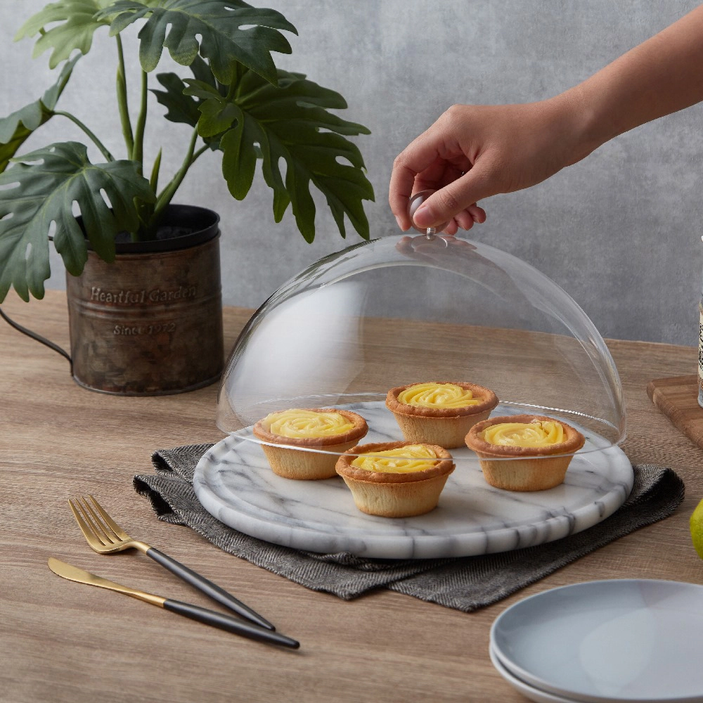Saboga Home™ Marble Plate with Acrylic Dome