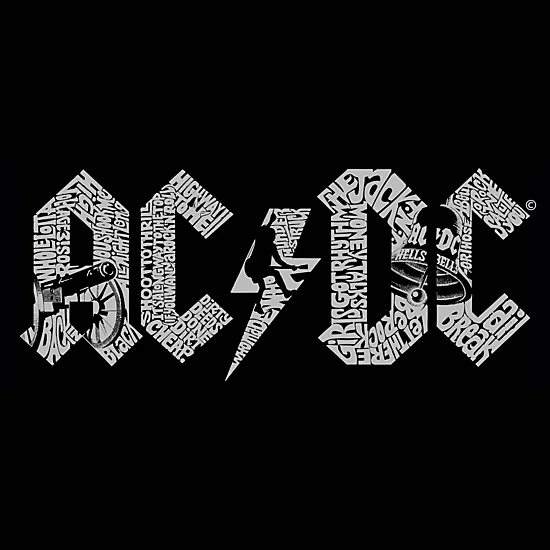 LOS ANGELES POP ART Men's ACDC Word Art T‑Shirt