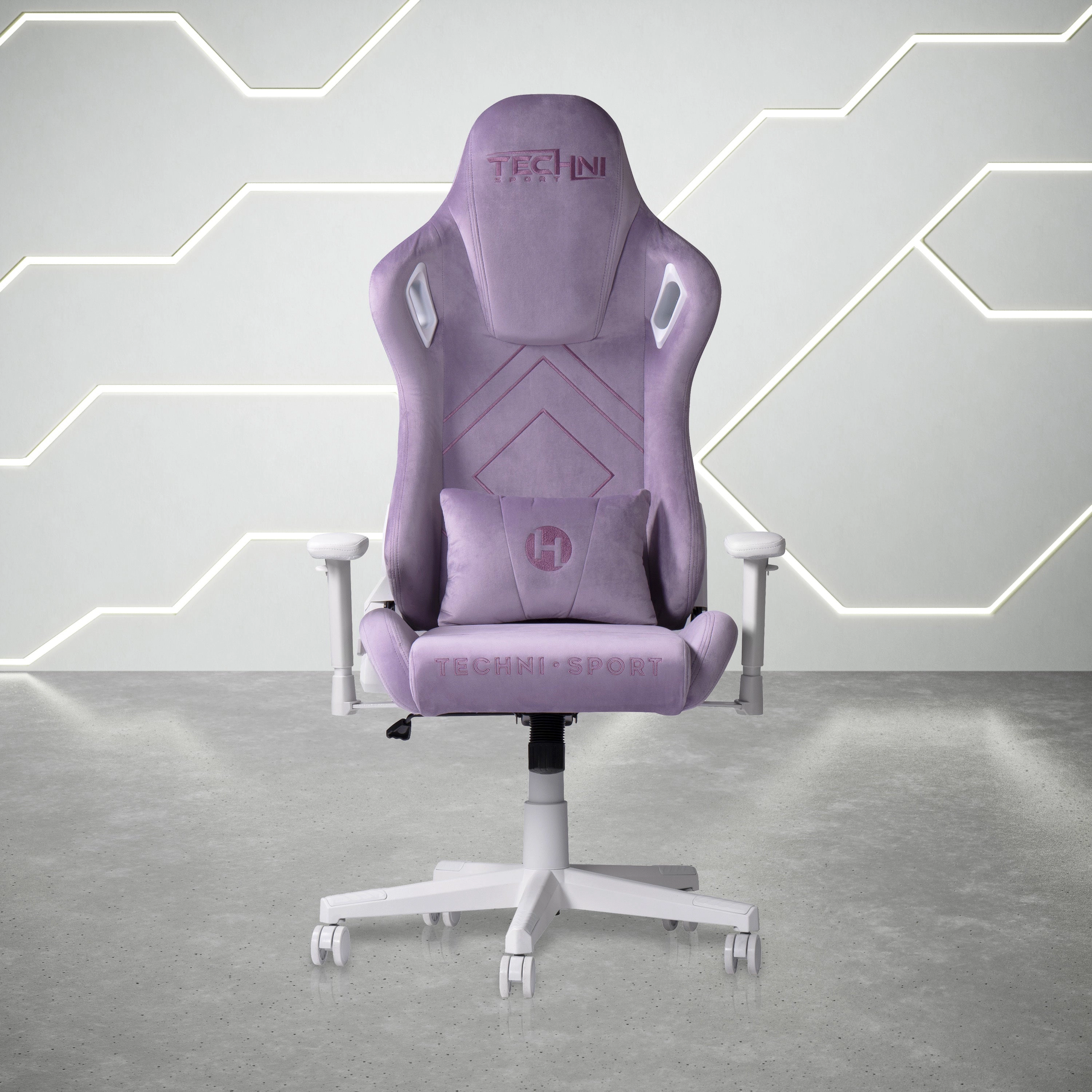 Platinum-Level Gaming Chairs Techni Sport TSF45C Velvet Memory Foam Gaming Chair Purple