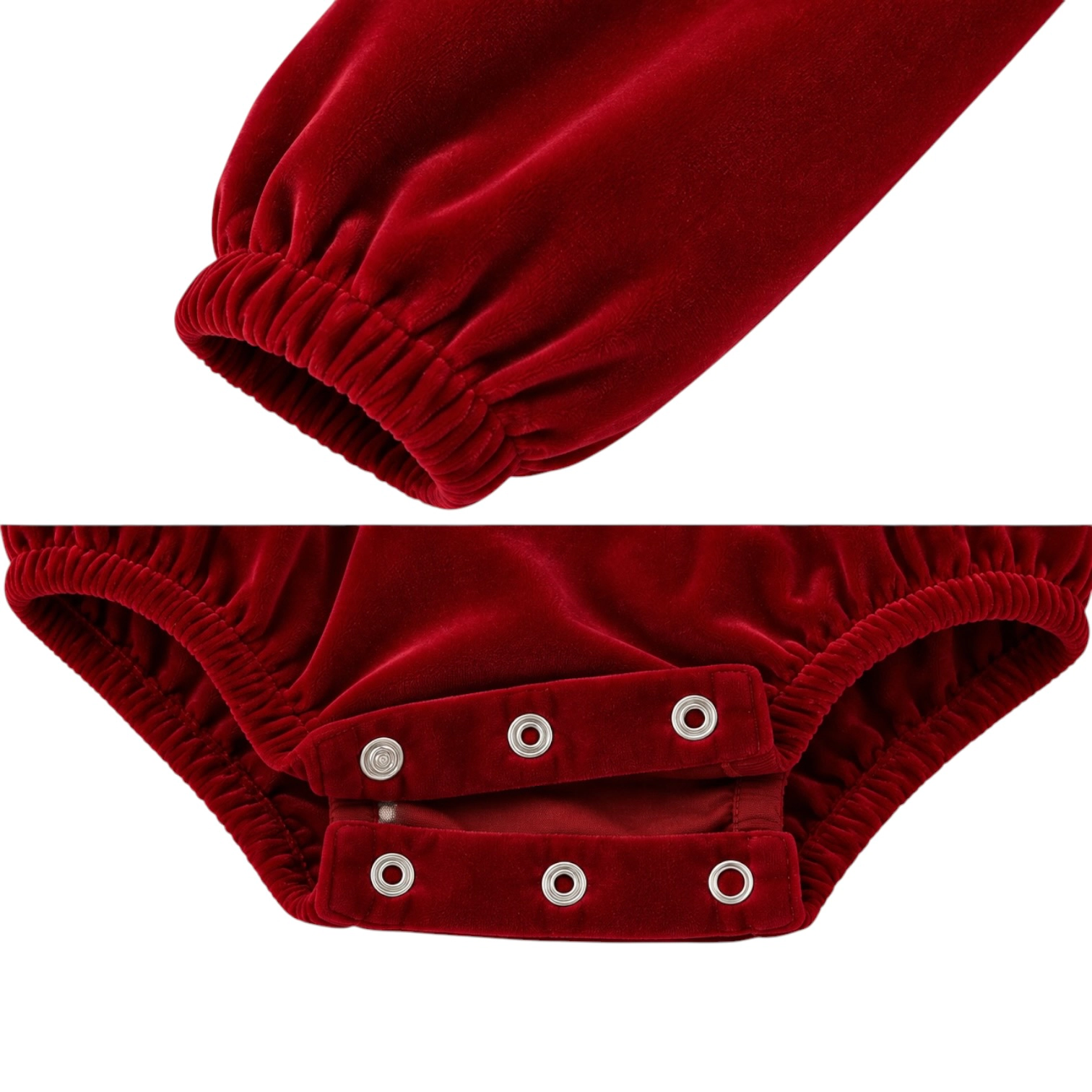 Laurenza's Baby Girls Holiday Red Velvet Smocked Romper
