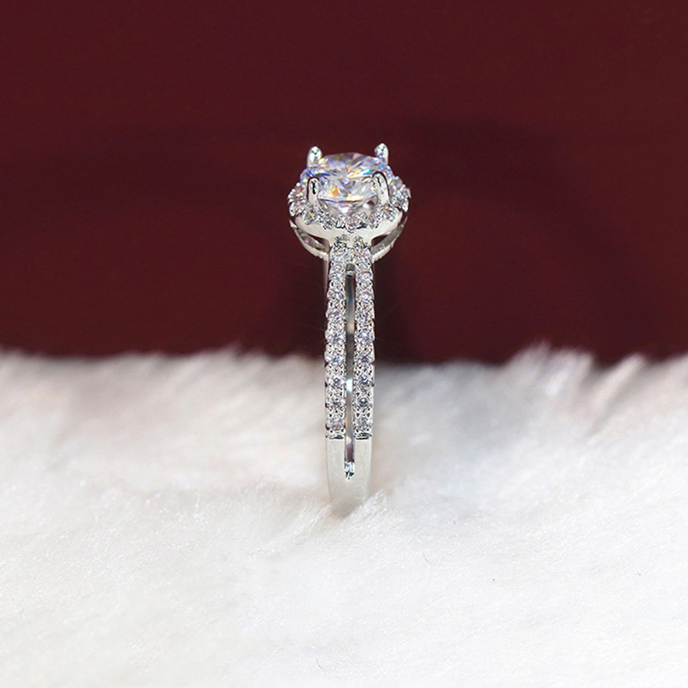 Graceful 4-Prong Setting Round Cubic Zirconia Ring