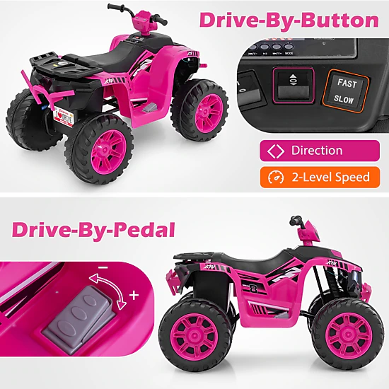 LJG 24V Kids Ride-on Electric ATV with Wireless Connection for Toddlers ...