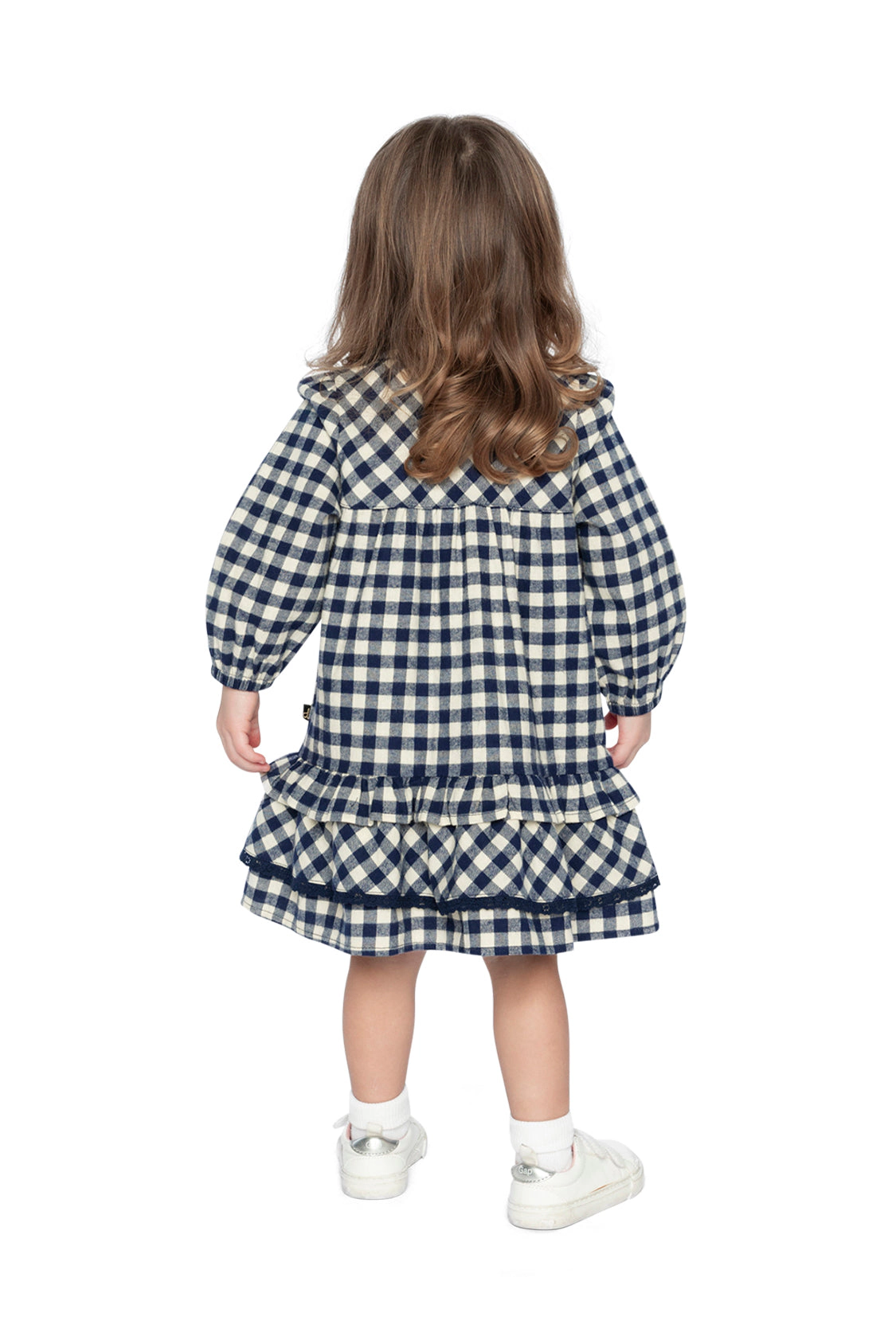 Deux par Girls Frilled Gingham Print Shirt Dress
