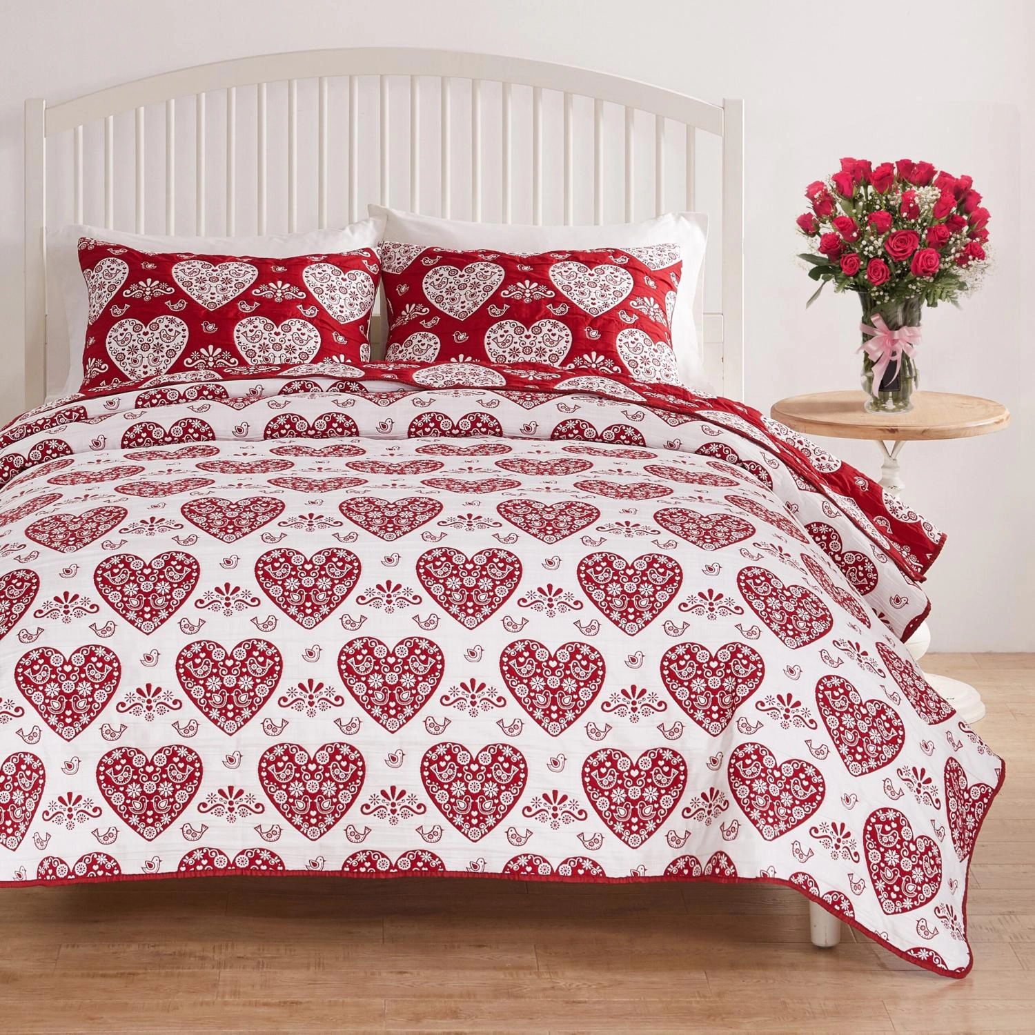 Greenland Home Fashions Lovebirds High Quality 3 Piece Coverlet Set