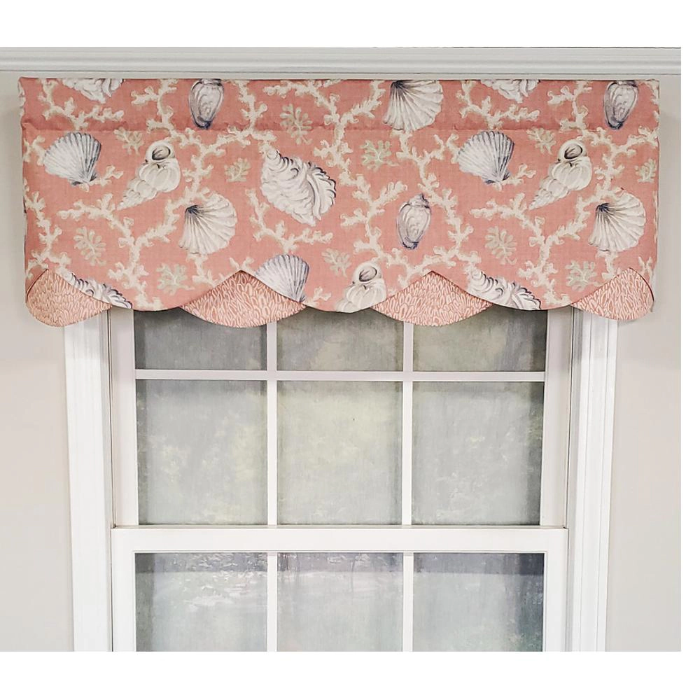 RLF Home Luxurious Modern Design Classic Windamar Petticoat Style Window Valance 50" x 15" Coral