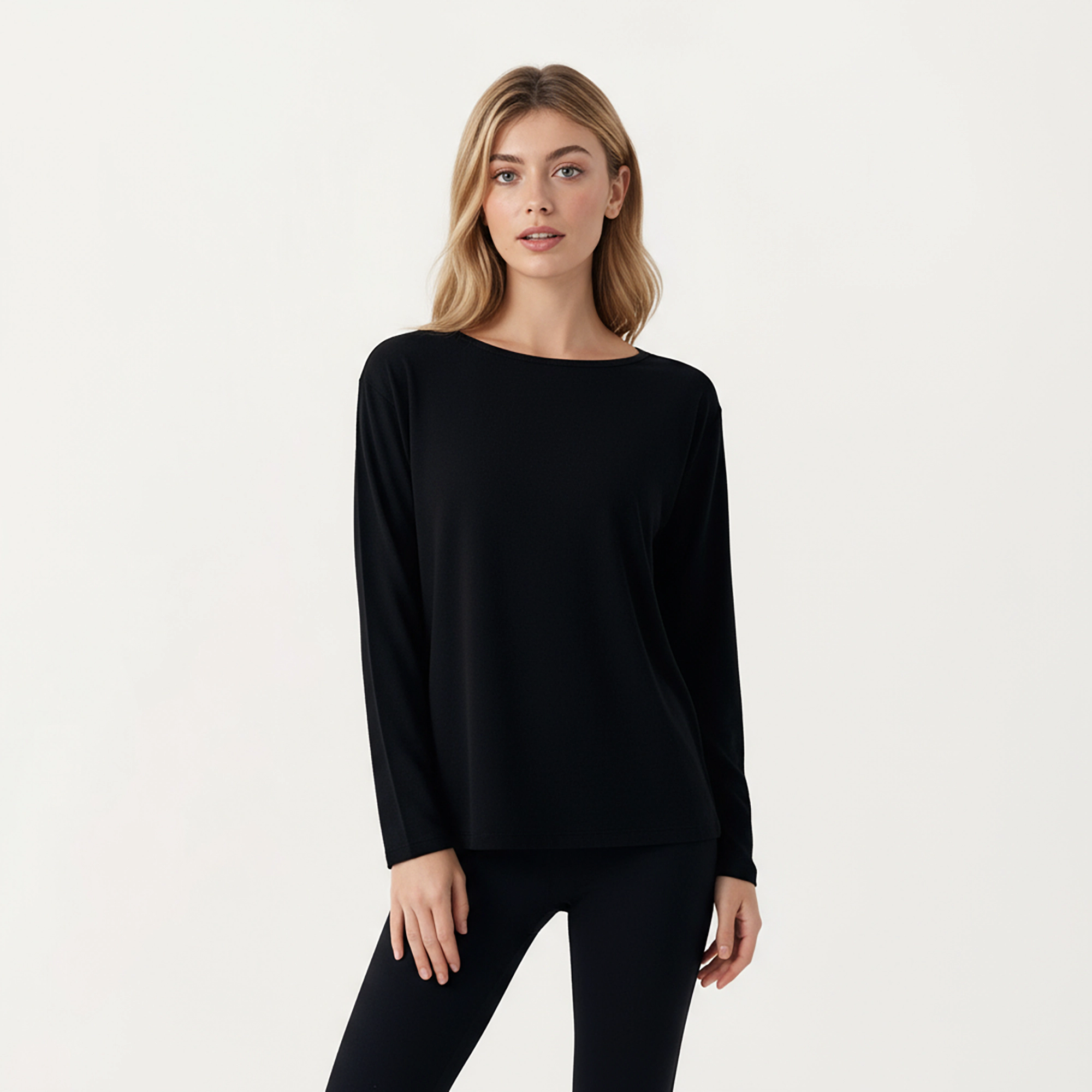 Anna-Kaci Women's Long Sleeve Pullover Top with Relaxed Fit and Boat Neckline