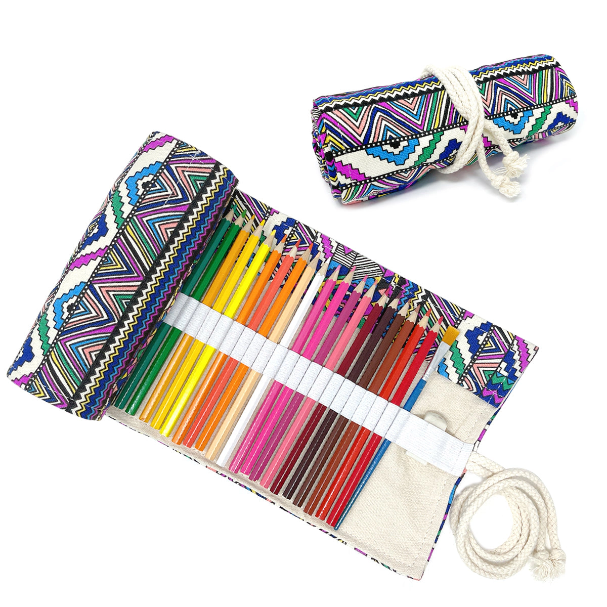 Wrapables Pencil Roll Organizer, Colored Pencil Wrap Pouch (72 slots