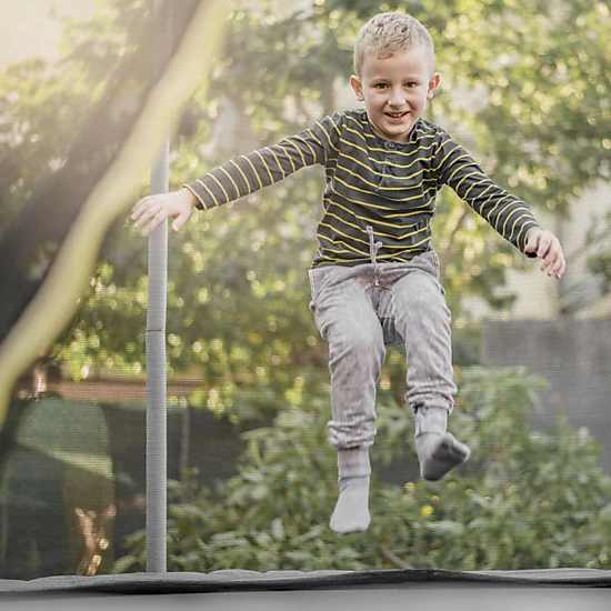 SUGIFT Weather-Resistant PE Trampoline Safety Enclosure Net for 12-ft Trampolines Double-Head Zipper & Buckles Black