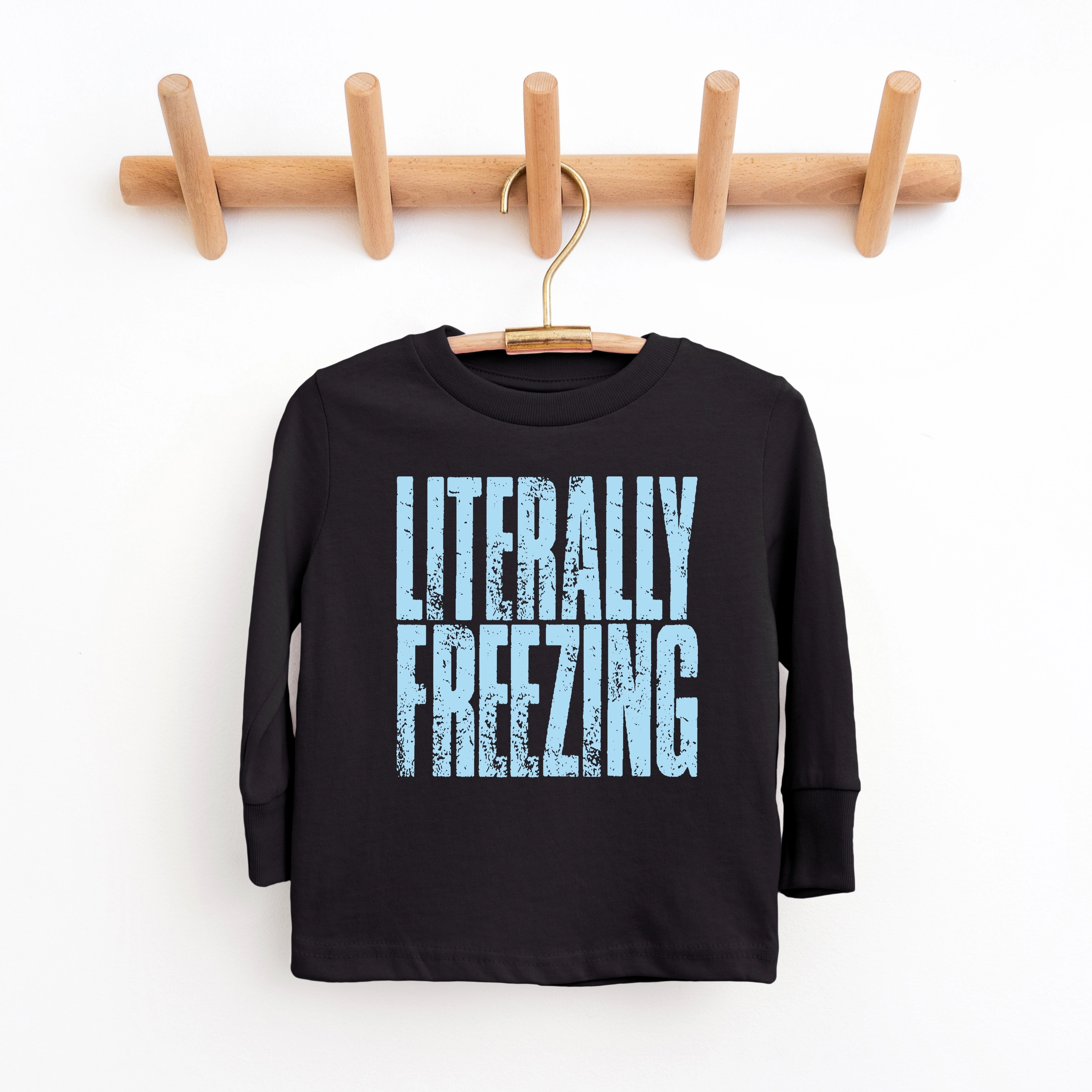 The Juniper Shop - Youth Long Sleeve Graphic T-Shirt Literally Freezing Block Distressed