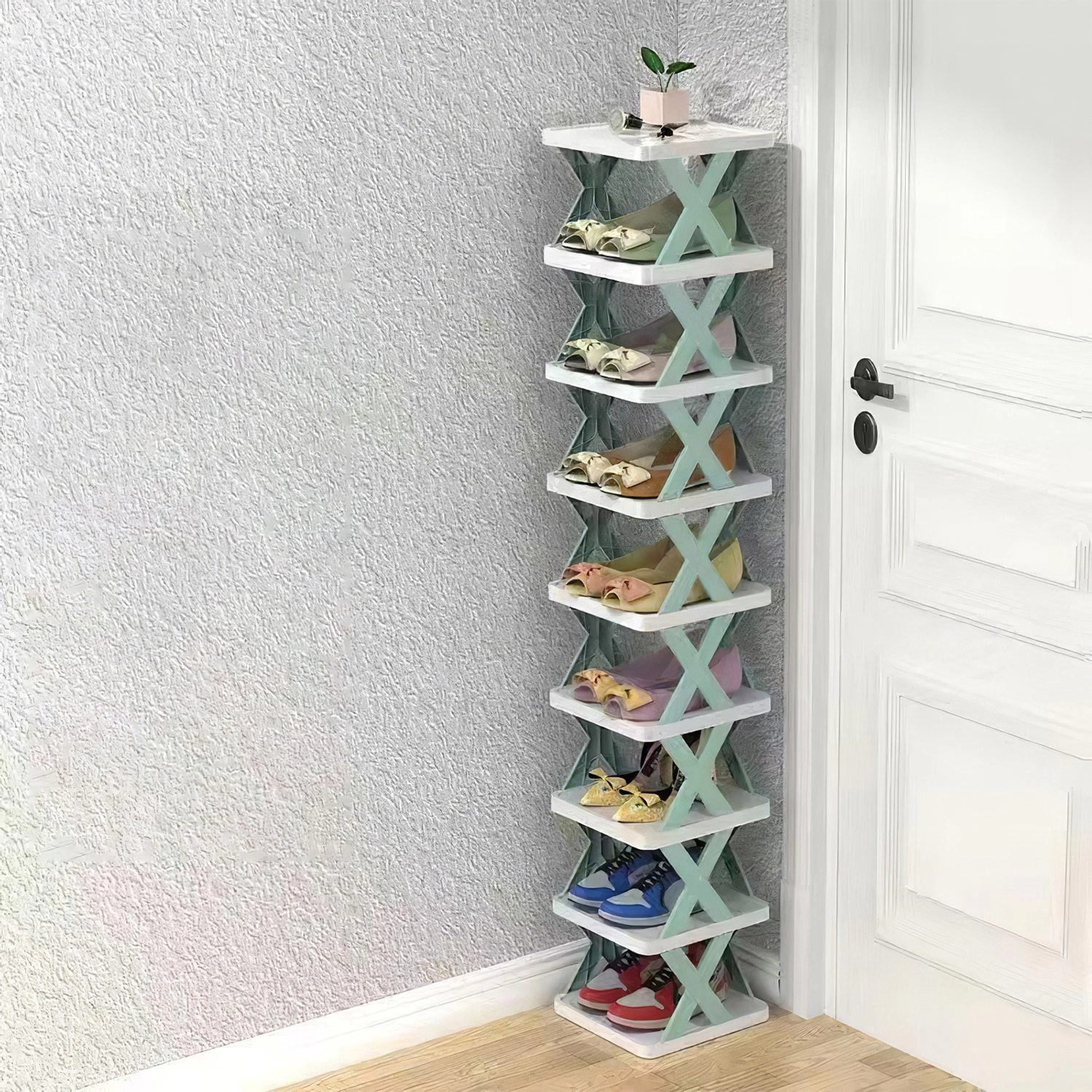 GBruno 9-Tier Vertical Shoe Rack Space-Saving Organizer