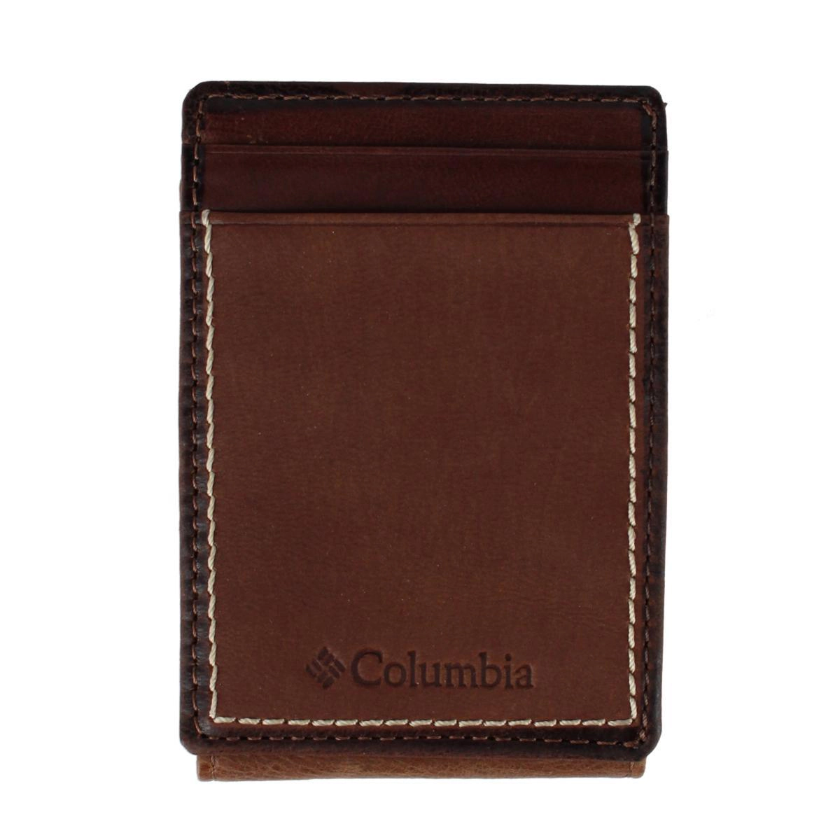 Columbia Men's Leather RFID Front Pocket Wallet with Magnetic Money Clip