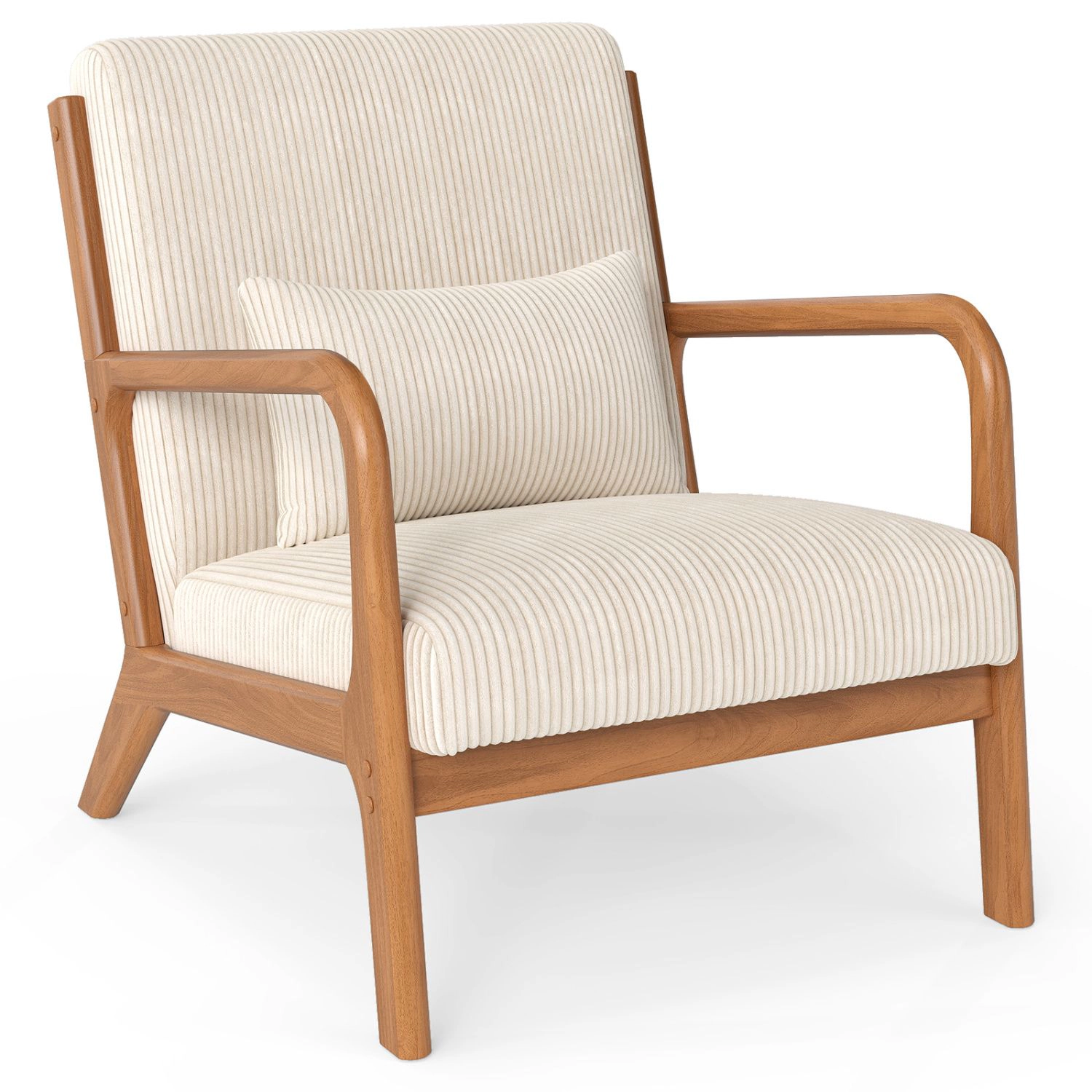 SlickBlue Unisex Upholstered Accent Armchair With Curved Arms