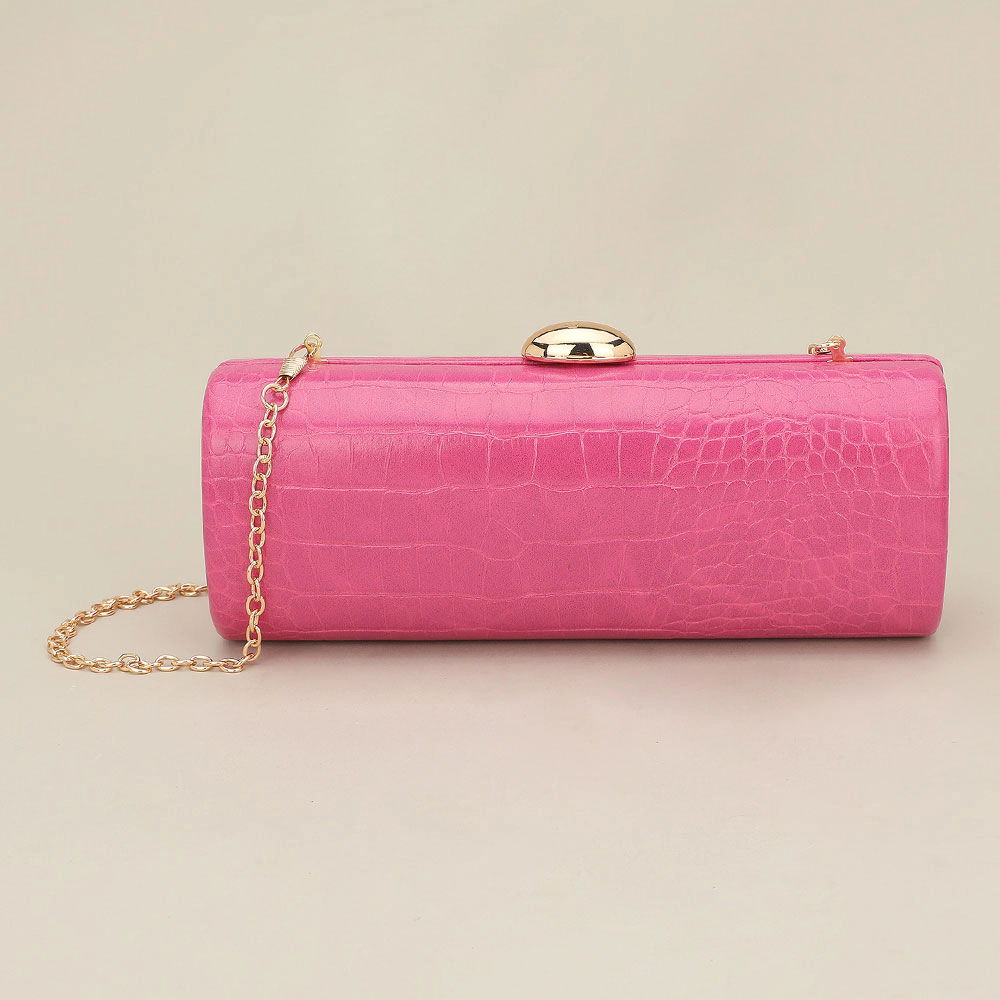 FASHNZFAB Faux Leather Textured Pattern Clutch Evening Bag