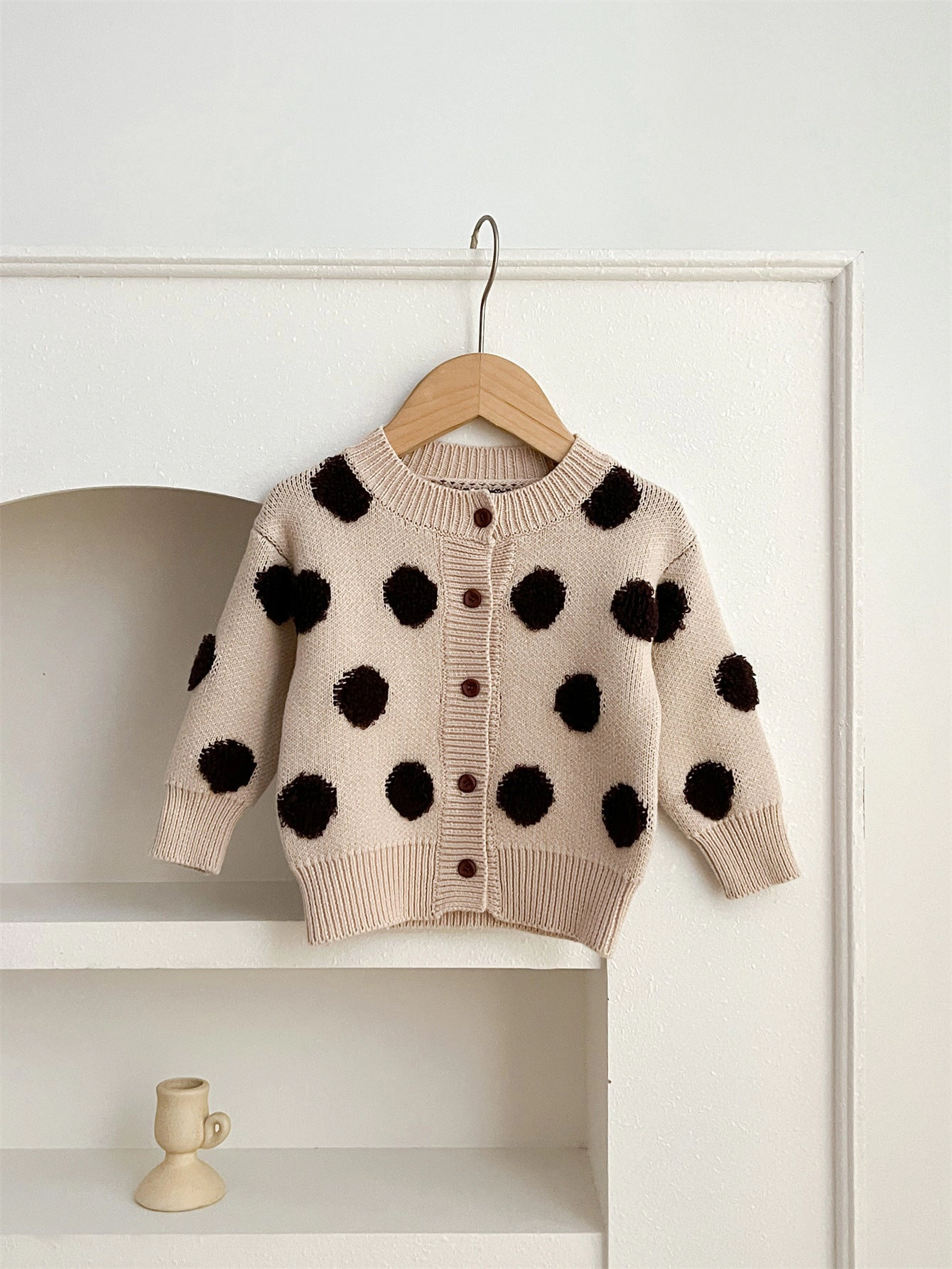 MyKids-USA Children Polka Dots Knitted Cardigan For Spring Sweater