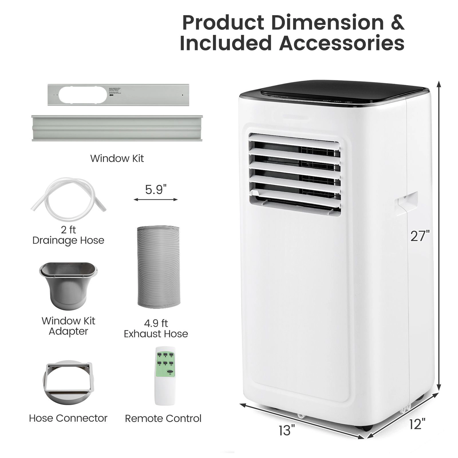 SlickBlue Unisex Portable 9000 BTU Air Conditioner