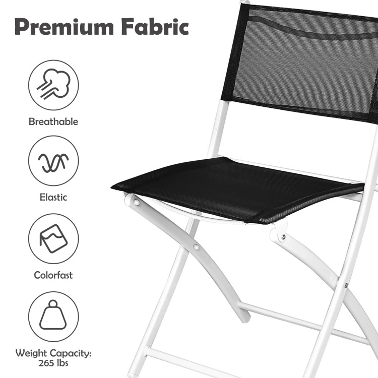 Hivvago 3 Pieces Patio Folding Bistro Set for Balcony or Outdoor Space