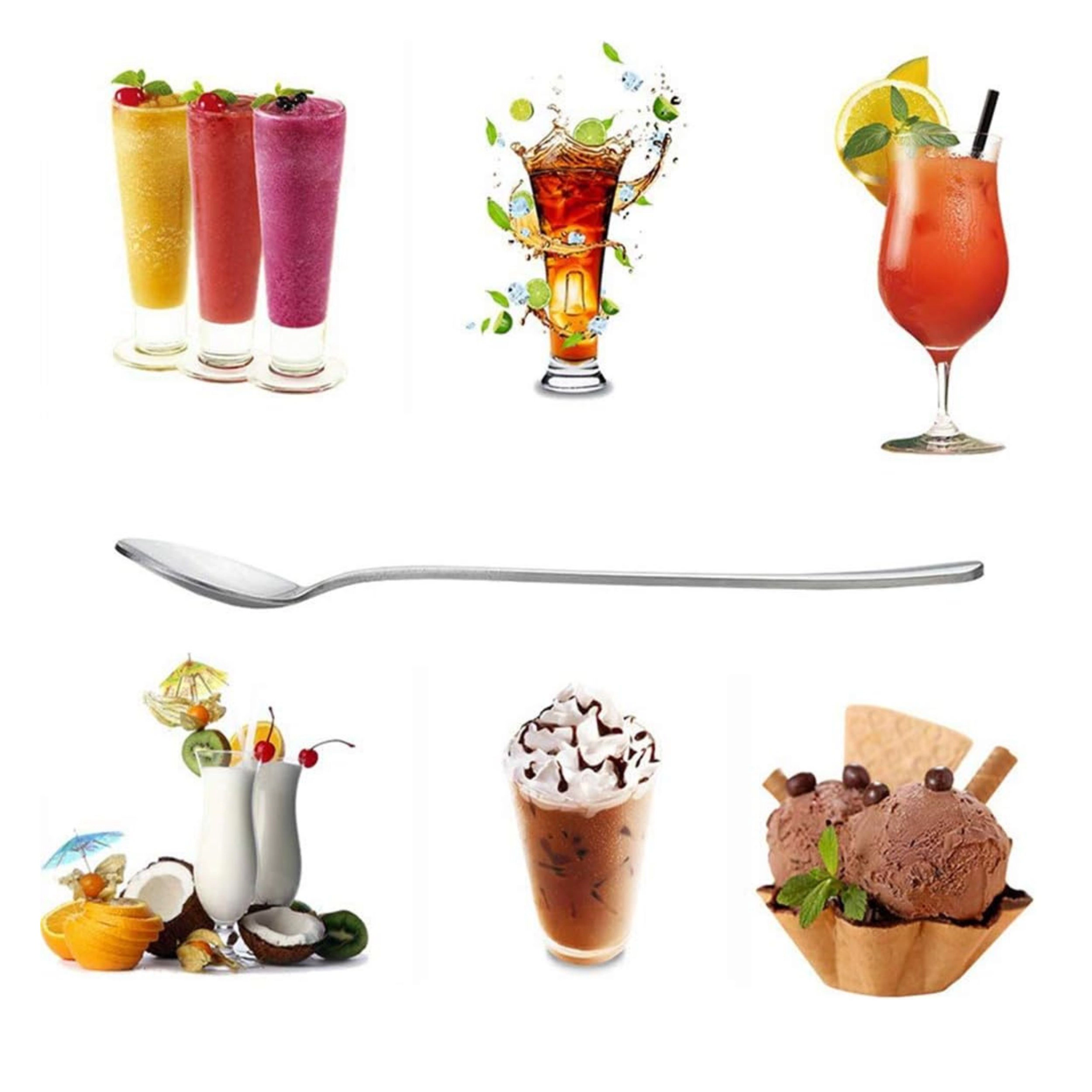 Stock Preferred Pack of 10 Long Handle Stainless Steel Iced Tea Coffee Mixing Spoons