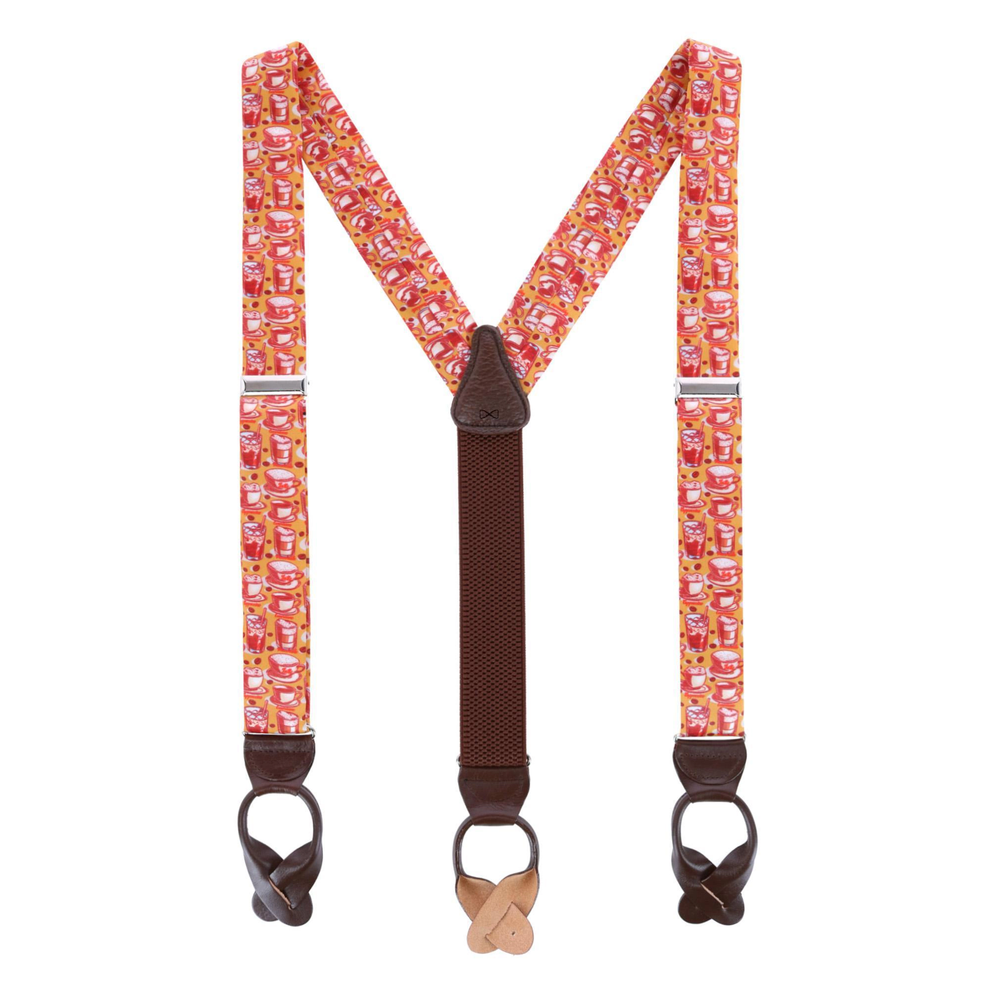 Trafalgar Men's Highly Caffeinated Silk Button End Suspenders