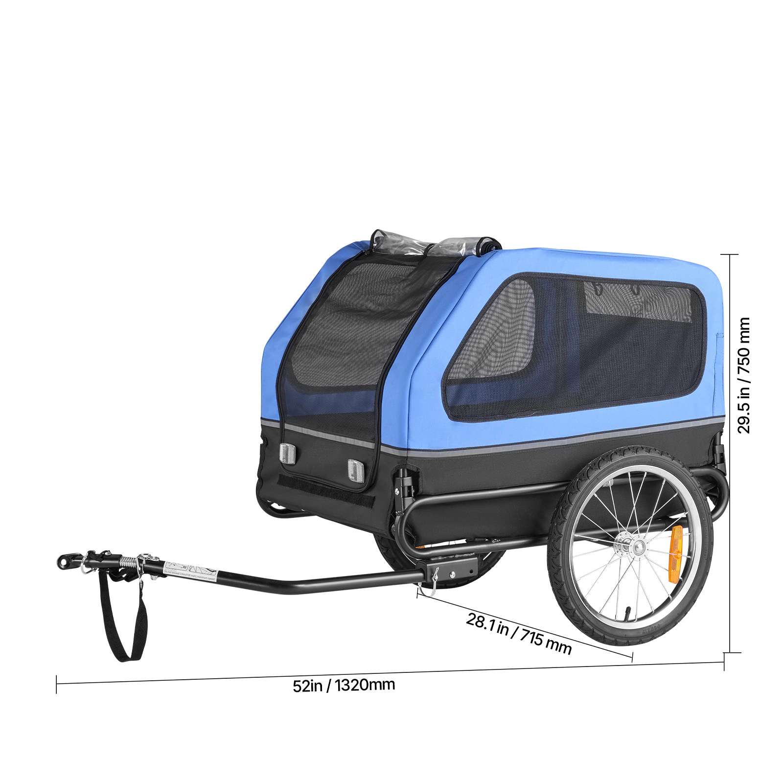 HONGGE Foldable Dog Bike Trailer for Medium to Large Dogs, Supports up to 88 lbs, Fits 22-28 in Bicycle Wheels