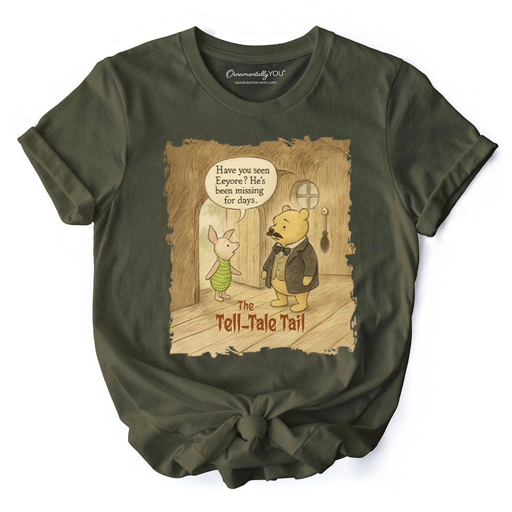 OrnamentallyYou Womens Edgar Allan Winnie-The-Pooh 1926 Vintage Halloween T-Shirt