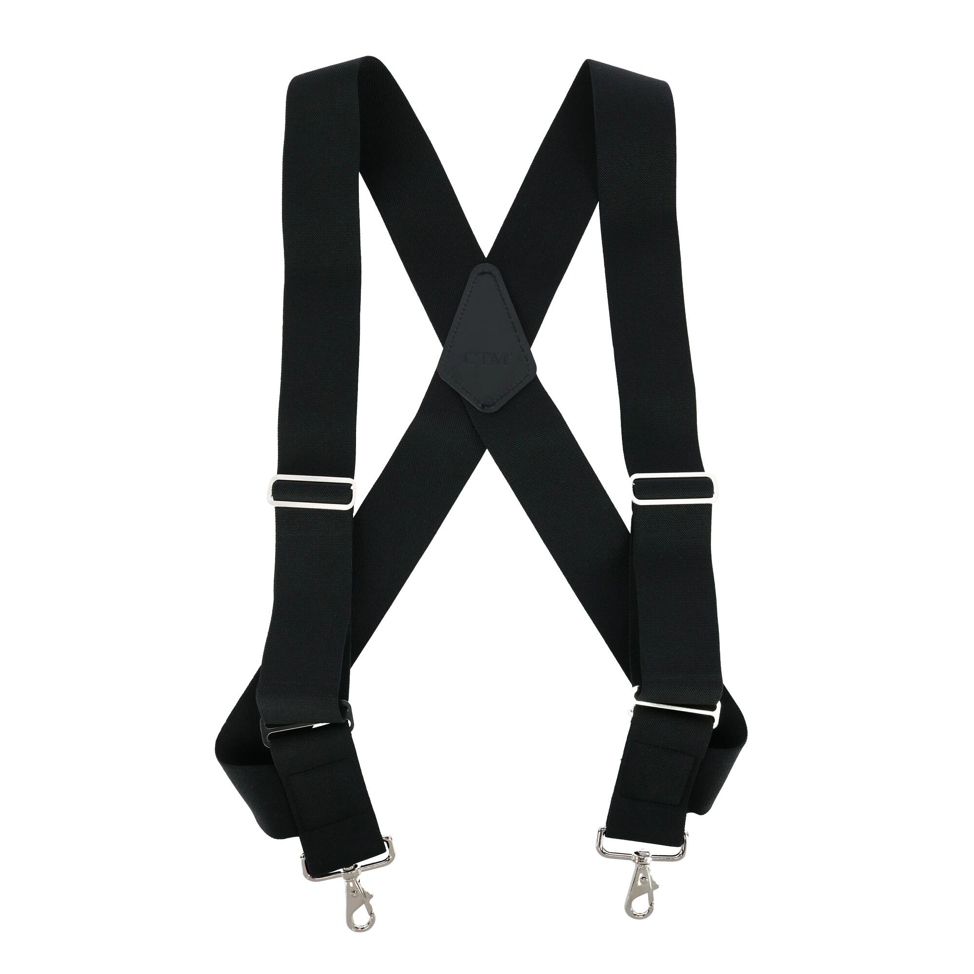 CTM Men's Big & Tall Elastic Side Clip Metal Swivel Hook Trucker Suspenders
