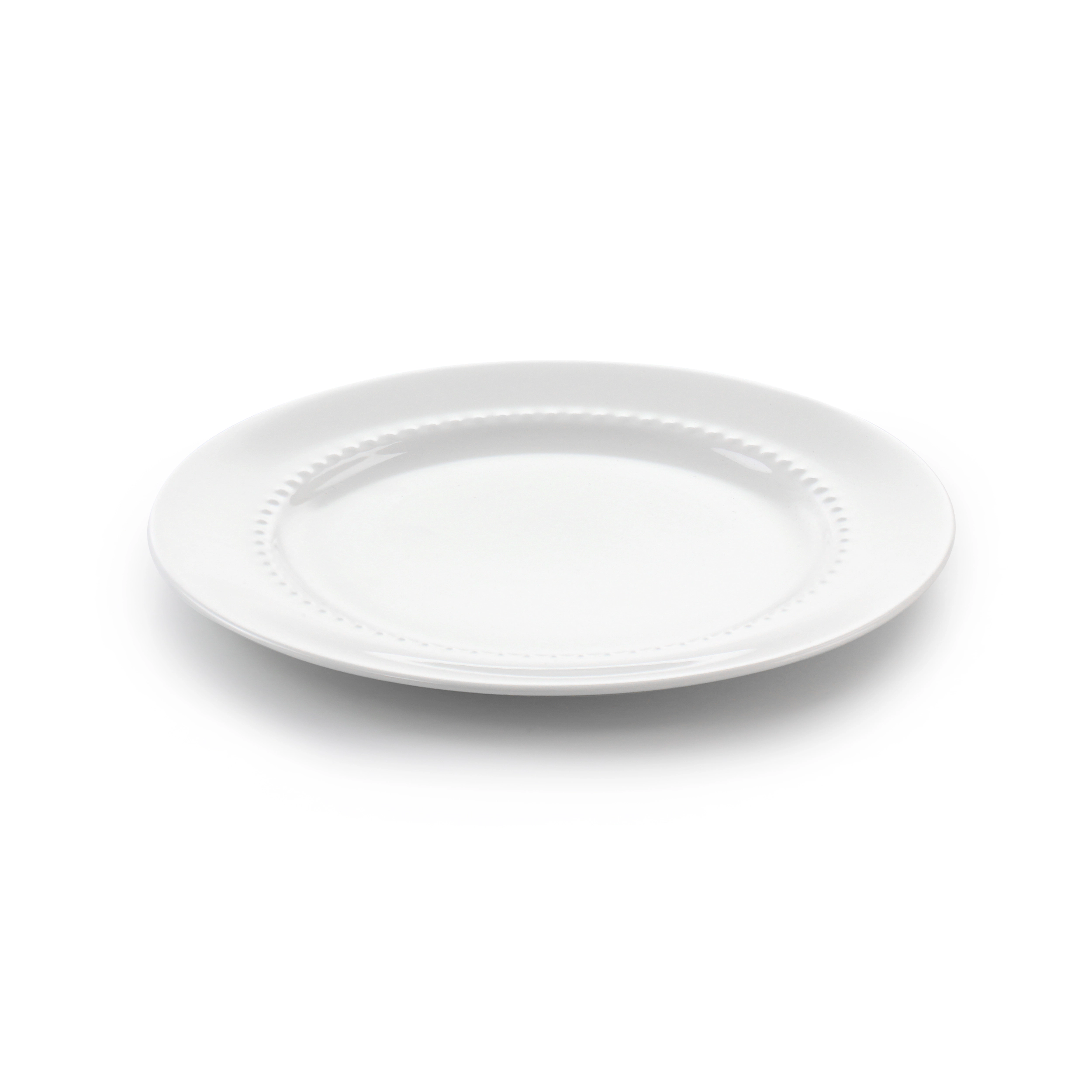 Gibson Elite 16 Piece Embossed Bone China Dinnerware Set in White