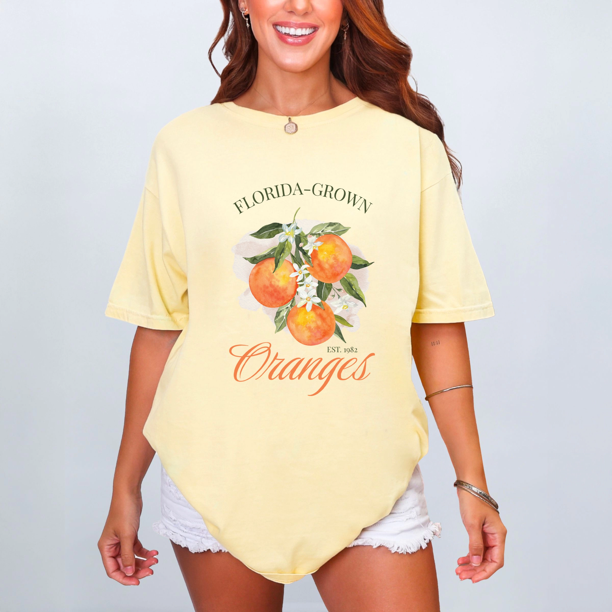 Simply Sage Market - Florida Grown Oranges Women's Garment Dyed Graphic T-Shirt
