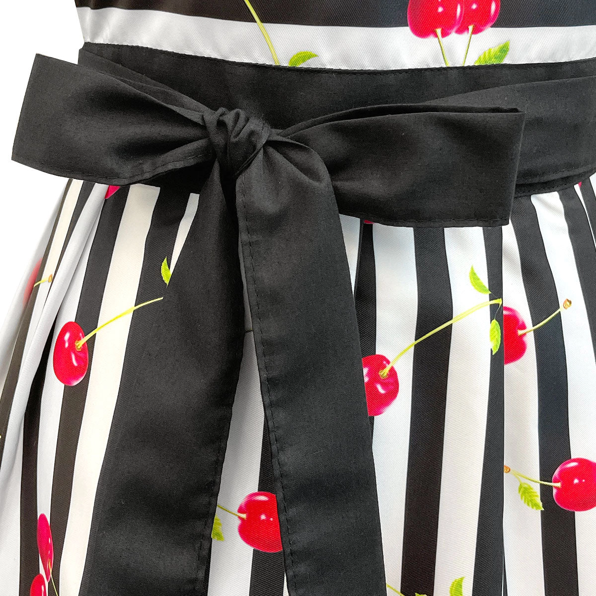 Wrapables Women's Cherries and Stripes Flirty Apron, Mother's Day Gift