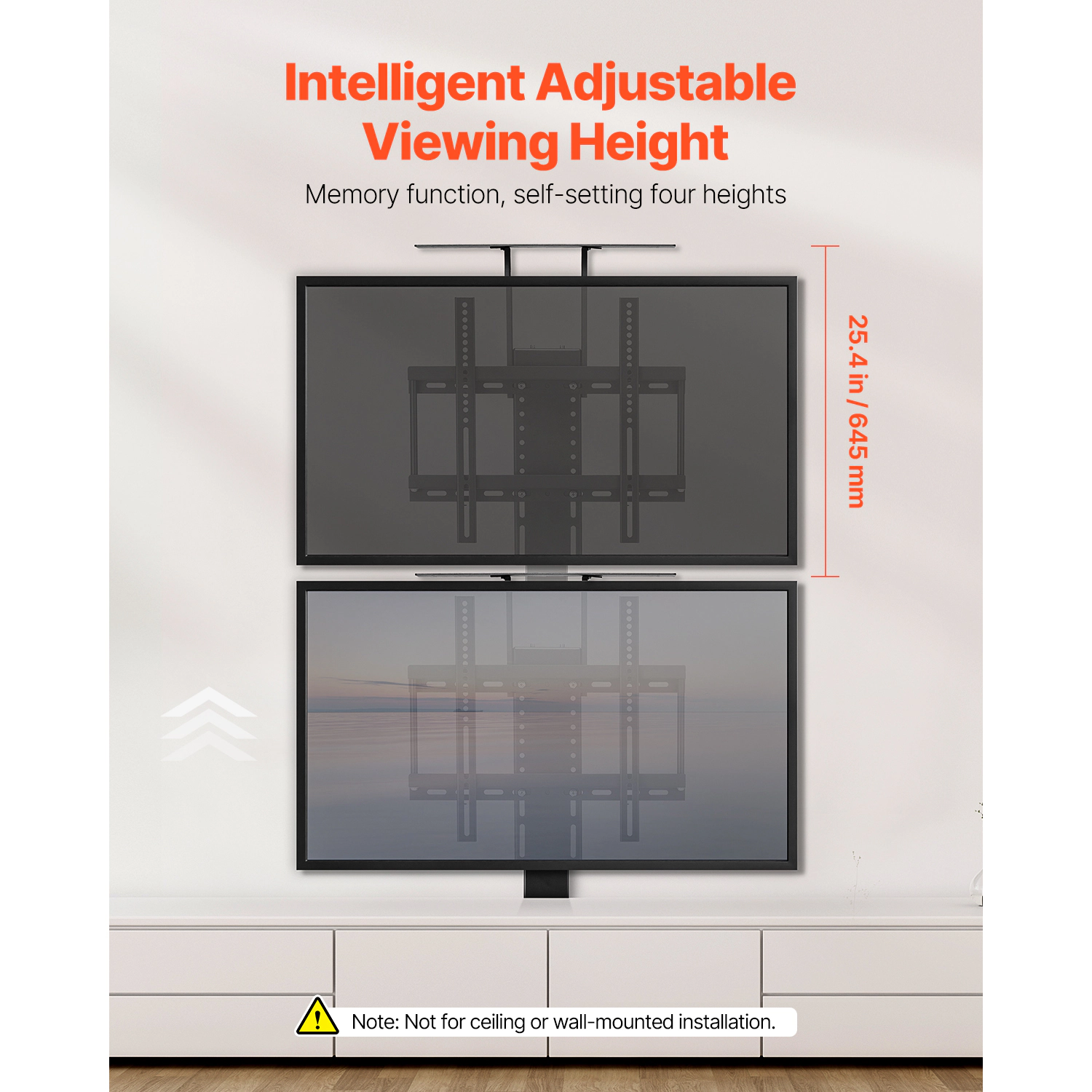 HONGGE Motorized TV Mount Bracket with Adjustable Electric Bracket for TVs