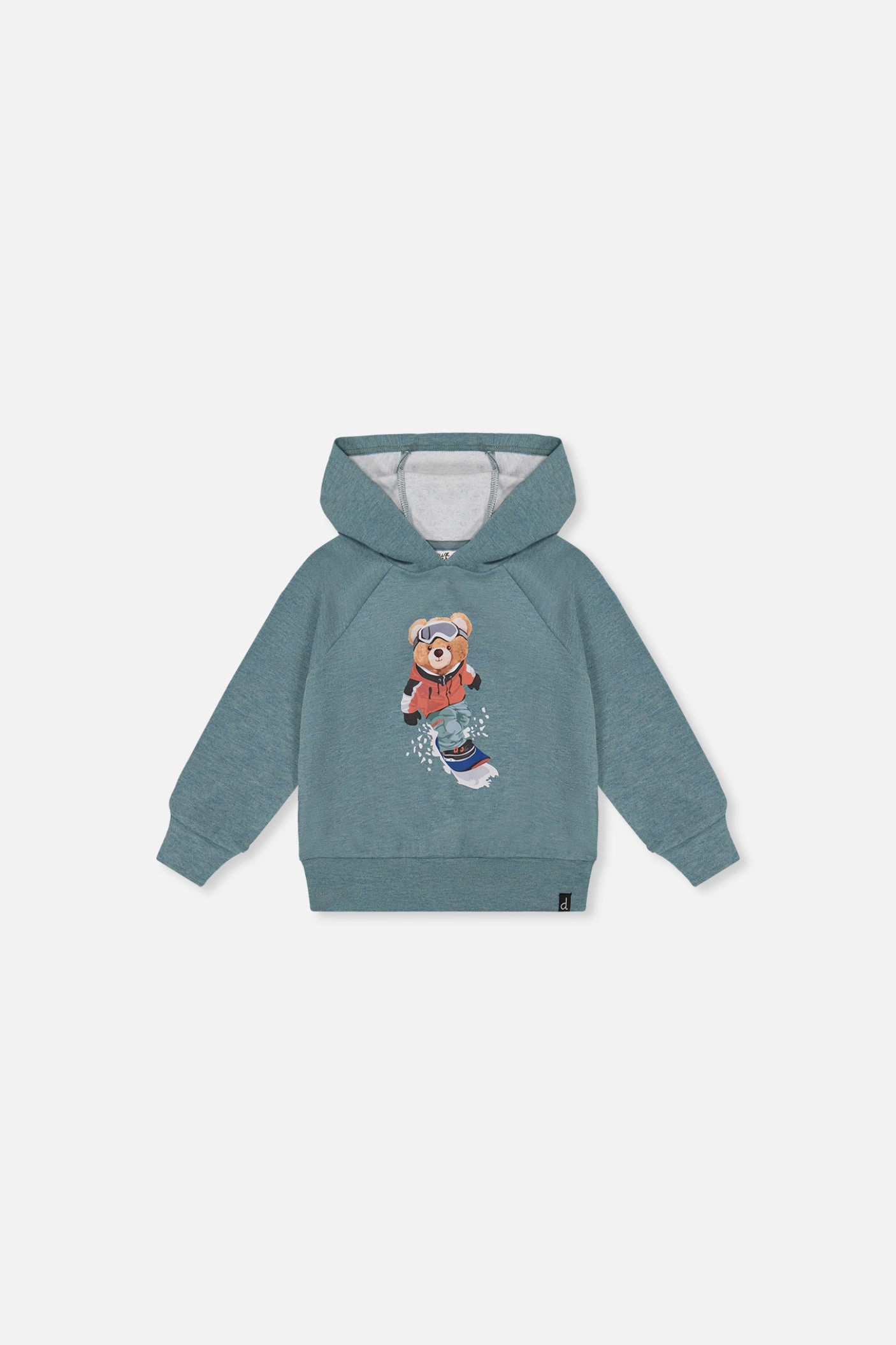 Deux par Boys Brushed Jersey Hoodie with Ski Bear Screenprint
