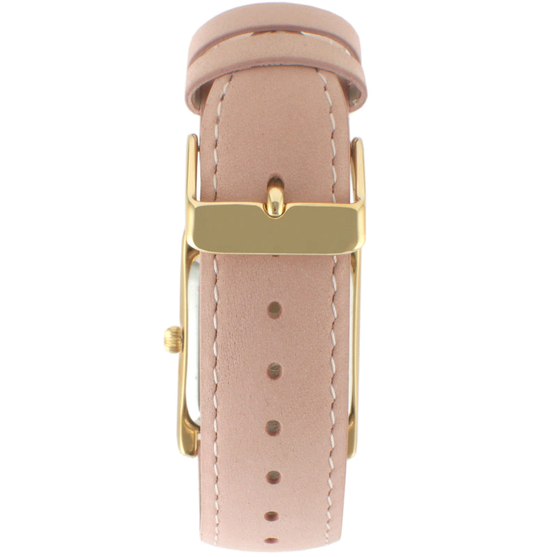 Peugeot Women's Tank Watch Roman Dial Pink Leather Strap