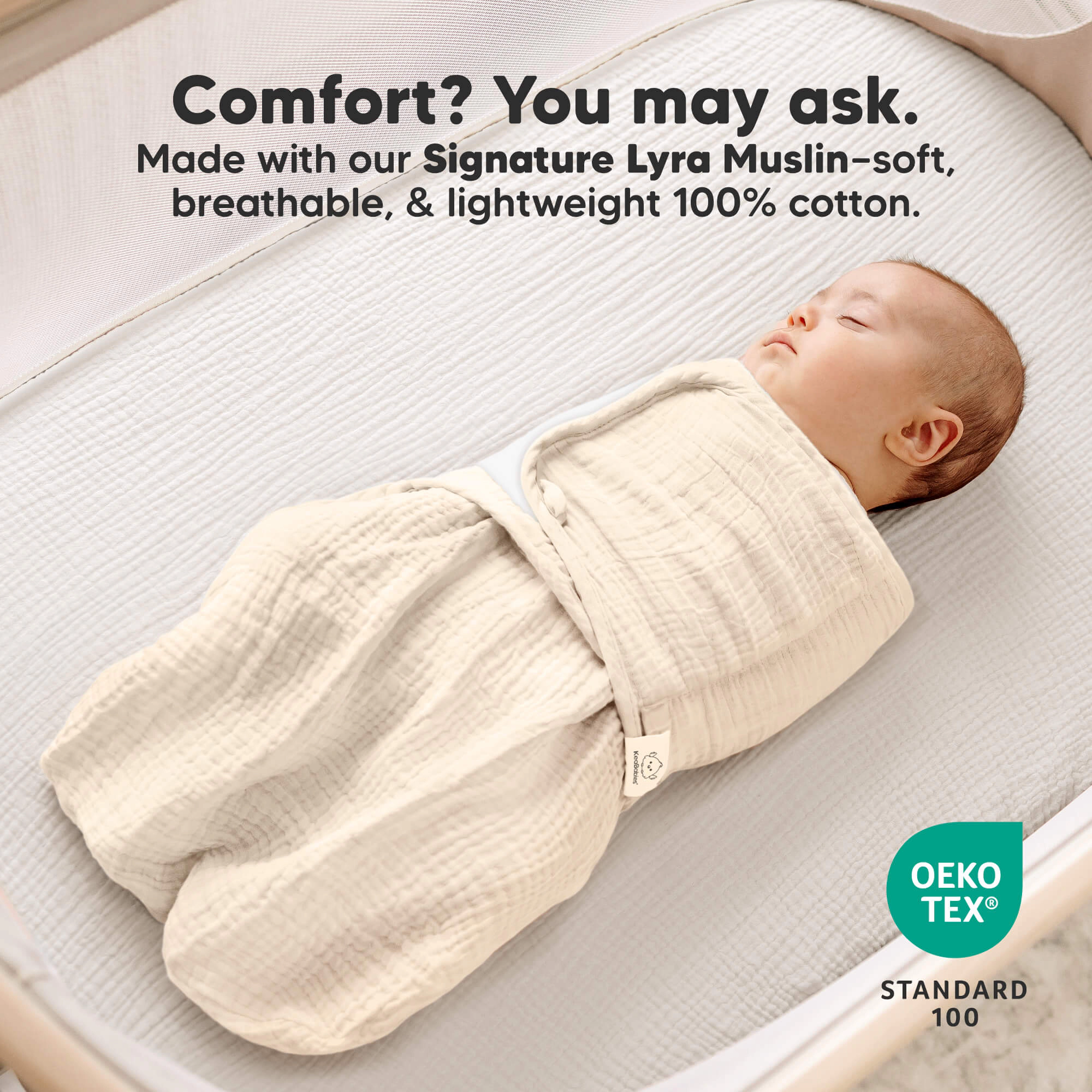 KeaBabies 3-Pack Lyra Muslin Swaddle Wraps