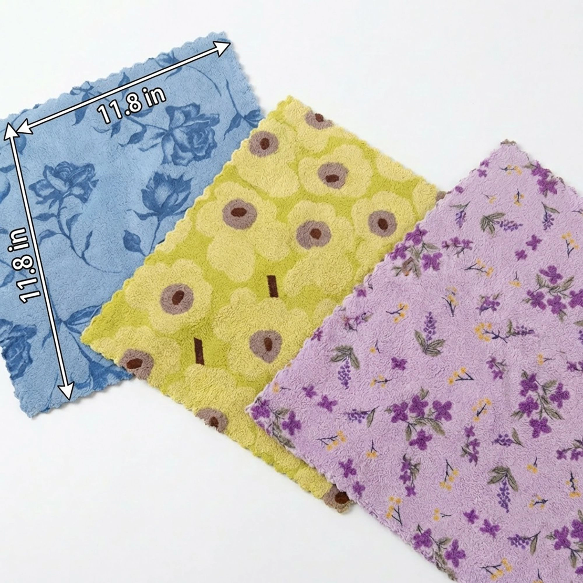 Alilang Women 3 Pack Microfiber Kitchen Cleaning Cloths Soft Absorbent Reusable Dish for