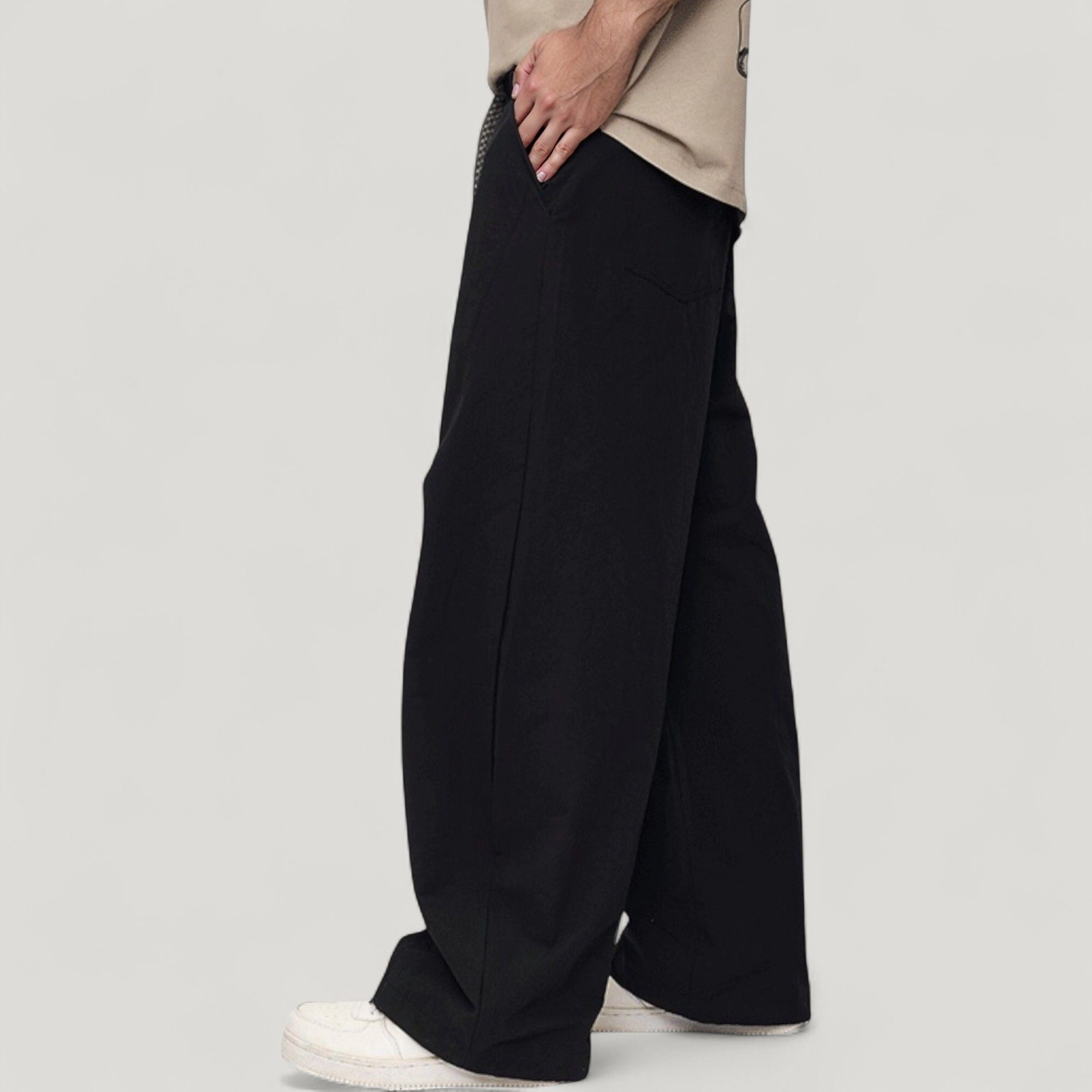 Anna-Kaci Men's Wide-Leg Relaxed Fit Drawstring Waist Casual Sweatpants