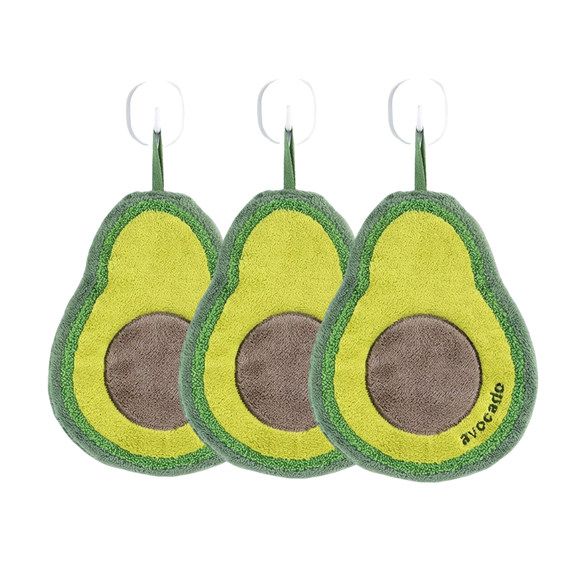 Alilang Unisex 3 Pack Hanging Hand Towels Cute Fruit Shape Kitchen Bathroom Quick Dry Decorative Cleaning