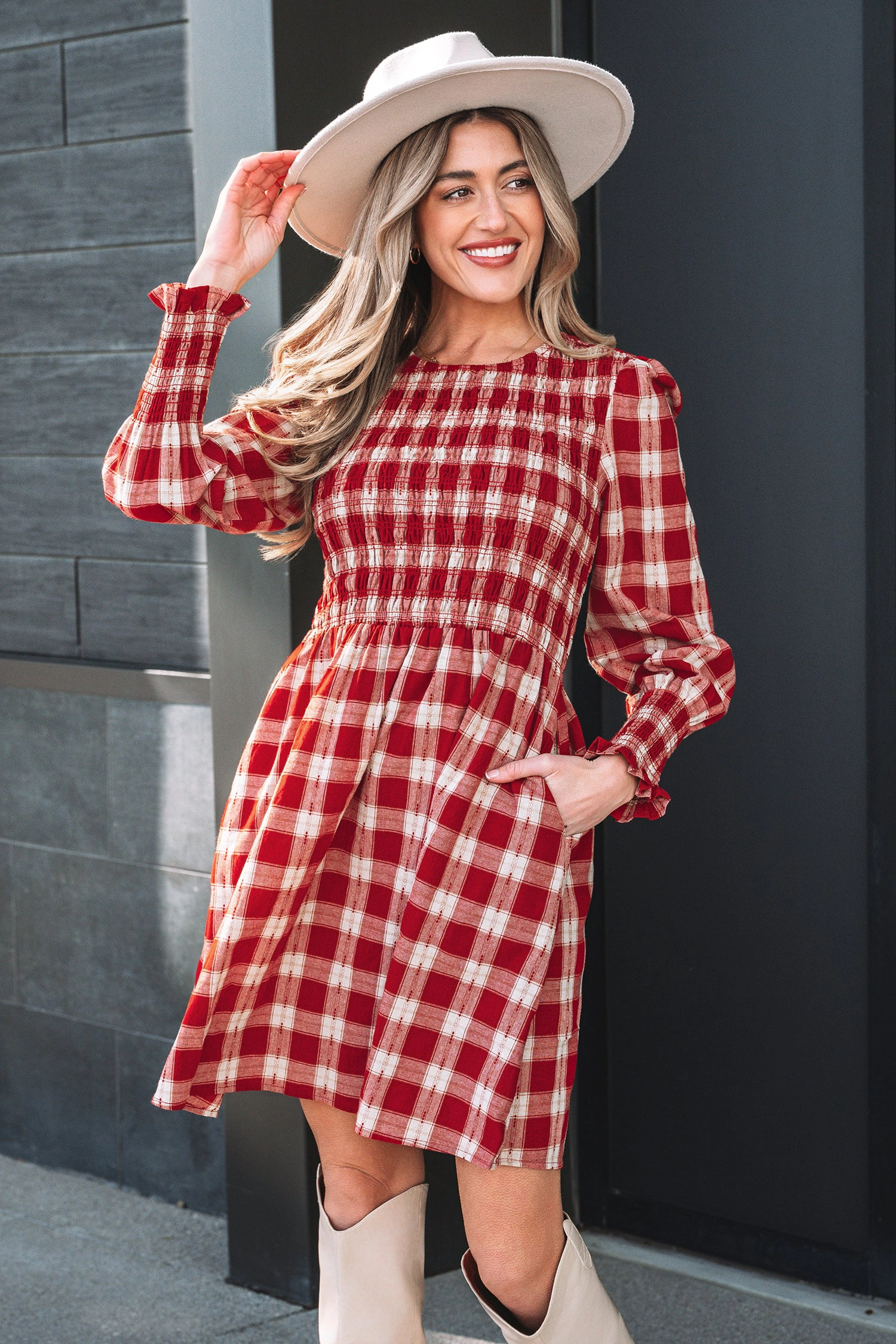 Threaded Pear Women's Amelia Puff Sleeve Mini Dress