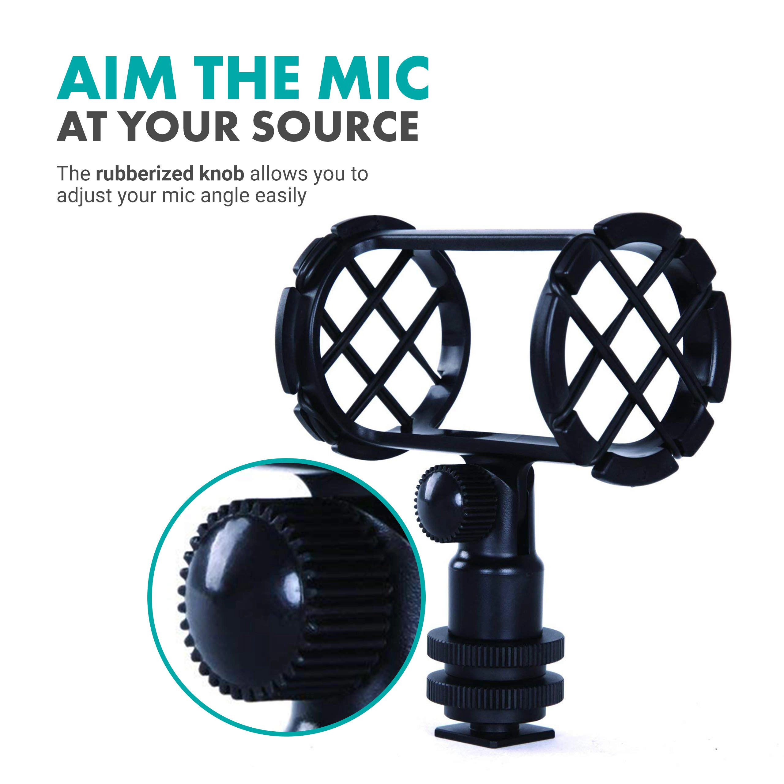 Movo SMM1 Camera Shoe Shockmount for Shotgun Microphones 19-25mm in Diameter