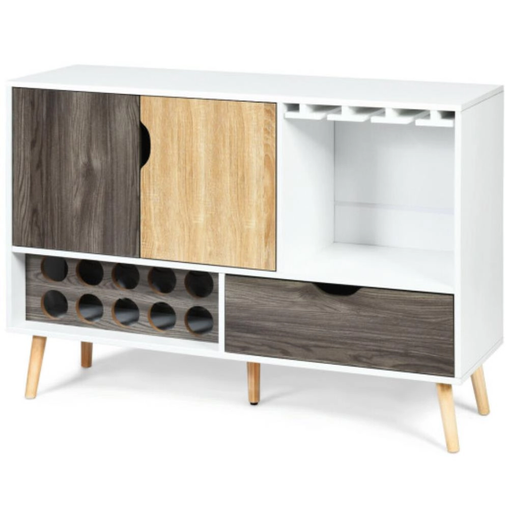 Hivvago Mid-Century Buffet Sideboard Wooden Storage Cabinet