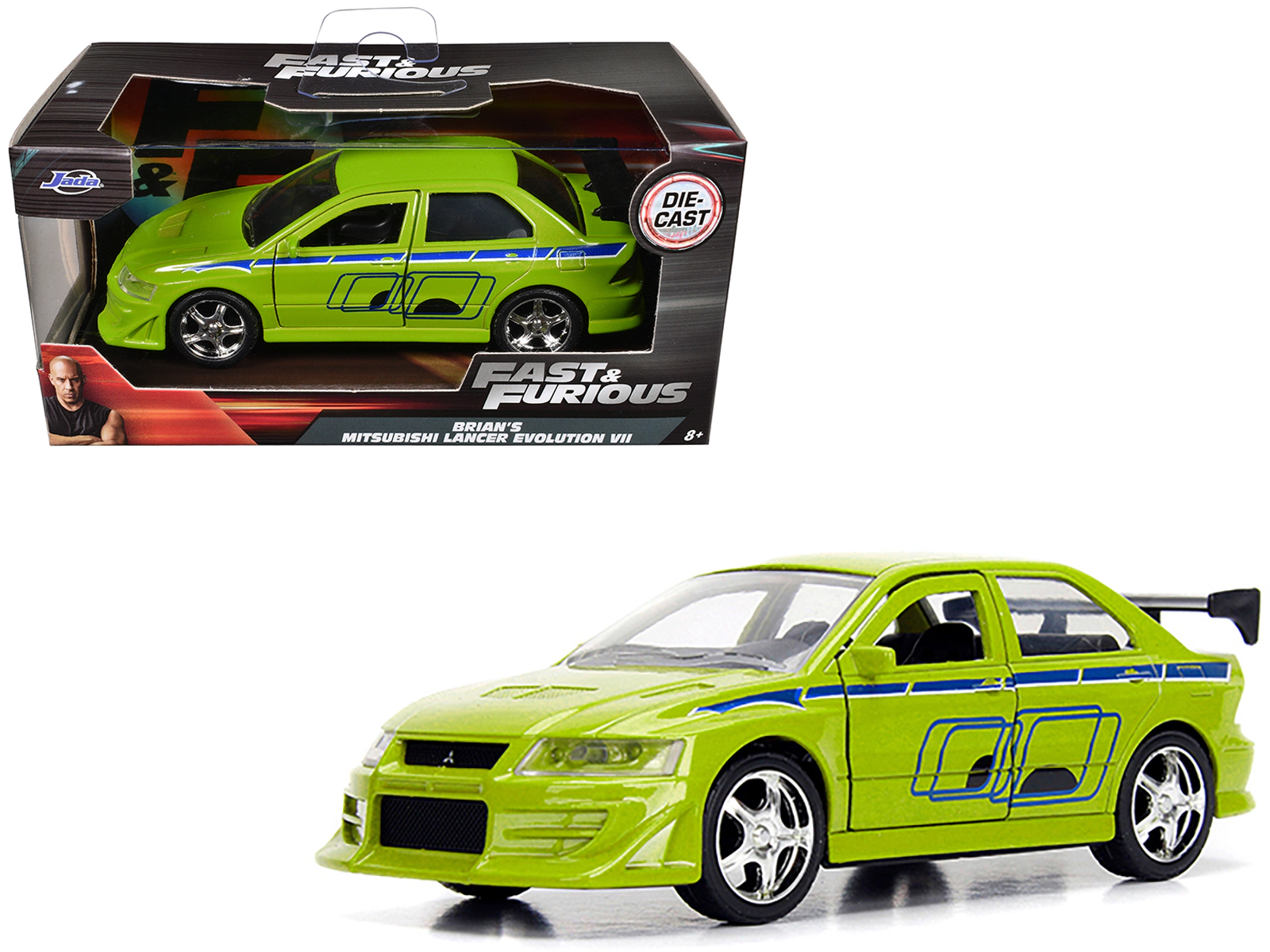Jada Brian's Mitsubishi Lancer Evolution VII Green "Fast & Furious" Movie 1/32 Diecast Model Car by Jada