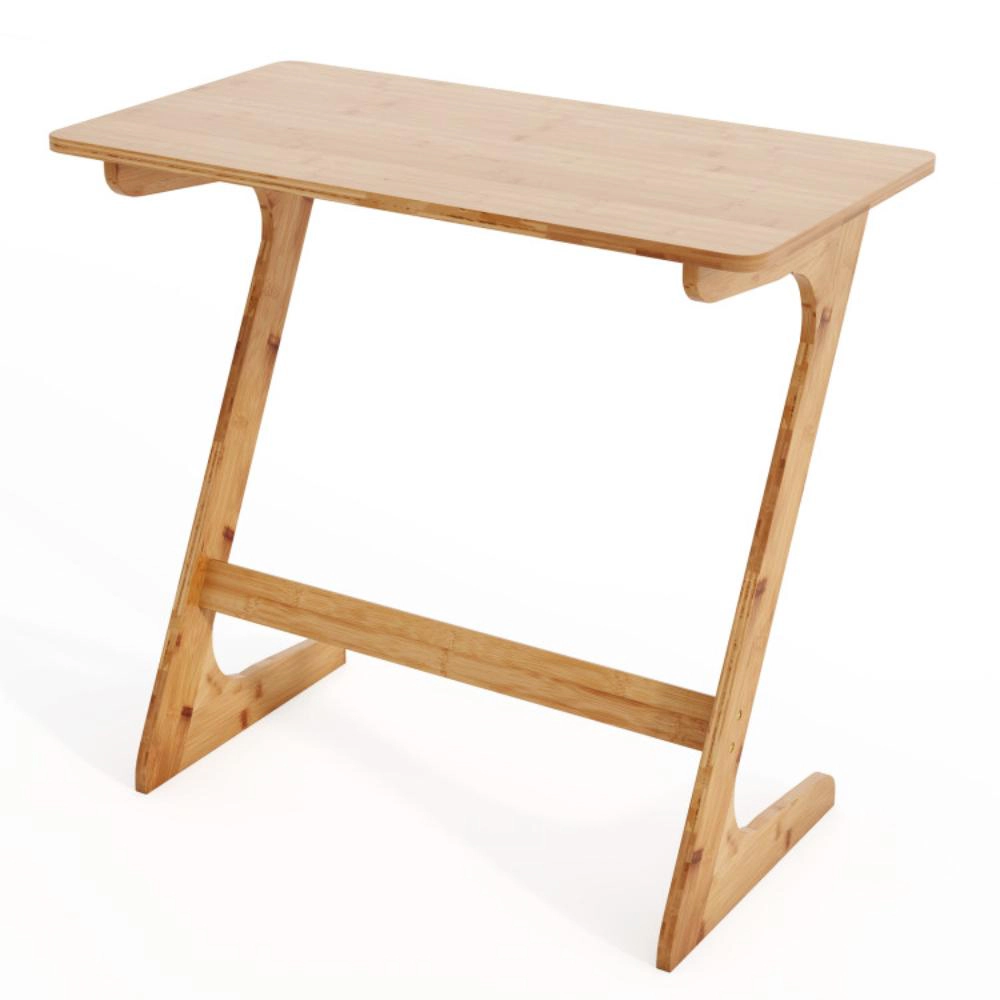 Hivvago Modern Bamboo Z-Frame Sofa Table with Spacious Top and Sleek Compact Design