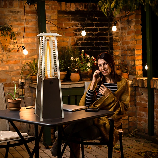 LJG 9500 BTU Portable Steel Tabletop Patio Heater with Glass Tube