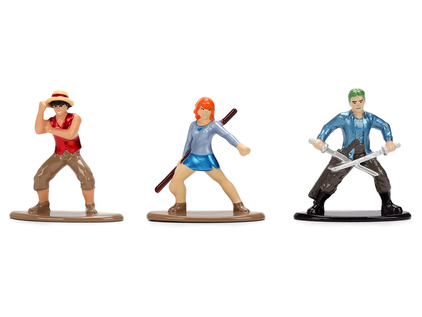 Jada Set of 3 Diecast Figures "One Piece" (2023-Current) TV Series "Nano Metalfigs" Series Diecast Models by Jada