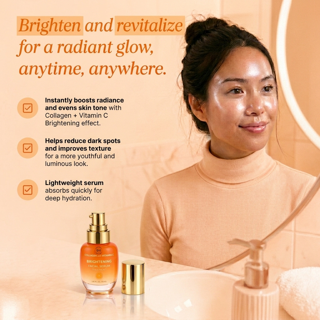 Lovery Collagen + Vitamin C Brightening Facial Serum - Korean Skincare Radiance Treatment
