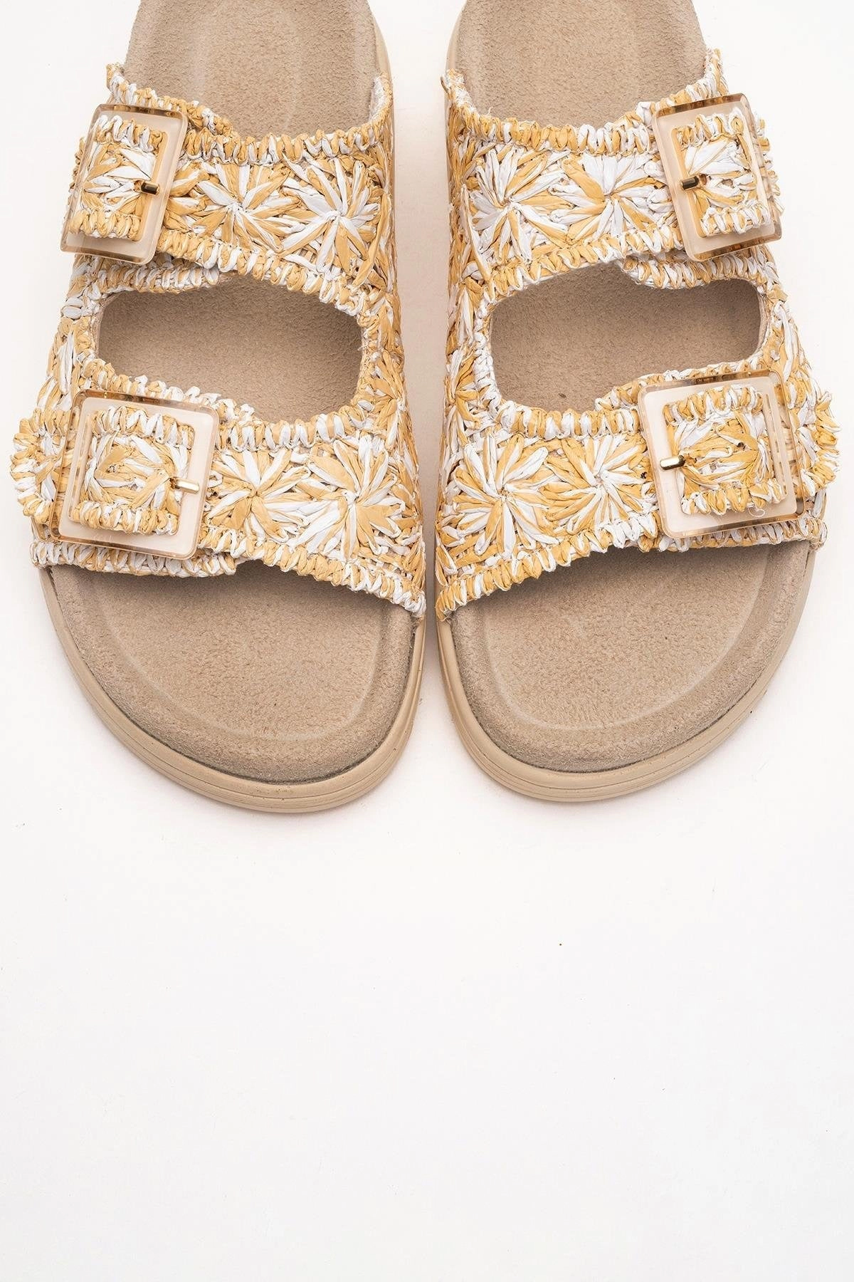 Forever & Always Womens Milana Leather Double‑Strap Sandals