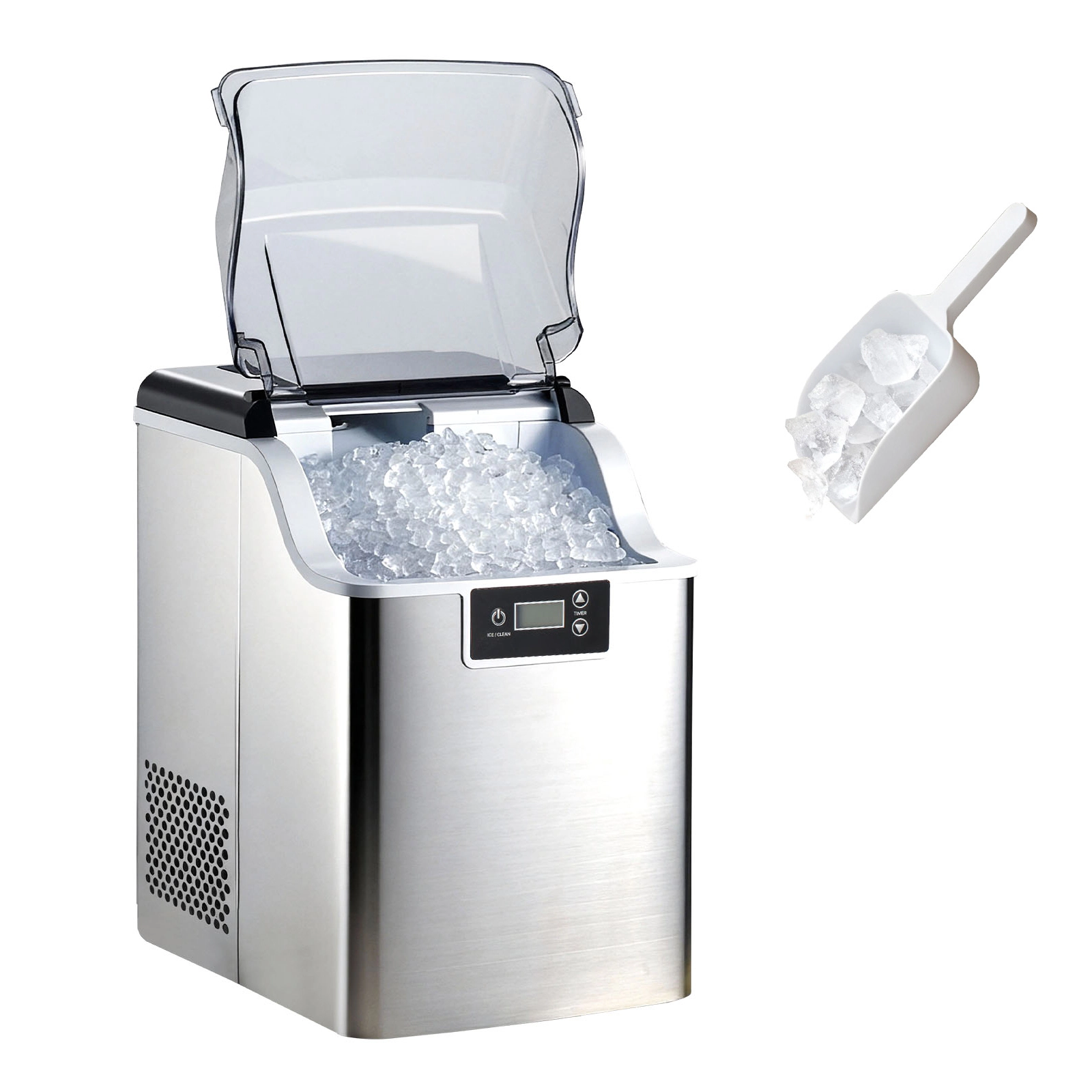 HONGGE Countertop Ice Maker Self-Cleaning Portable with Scoop for Home Kitchen Office Bar & Party