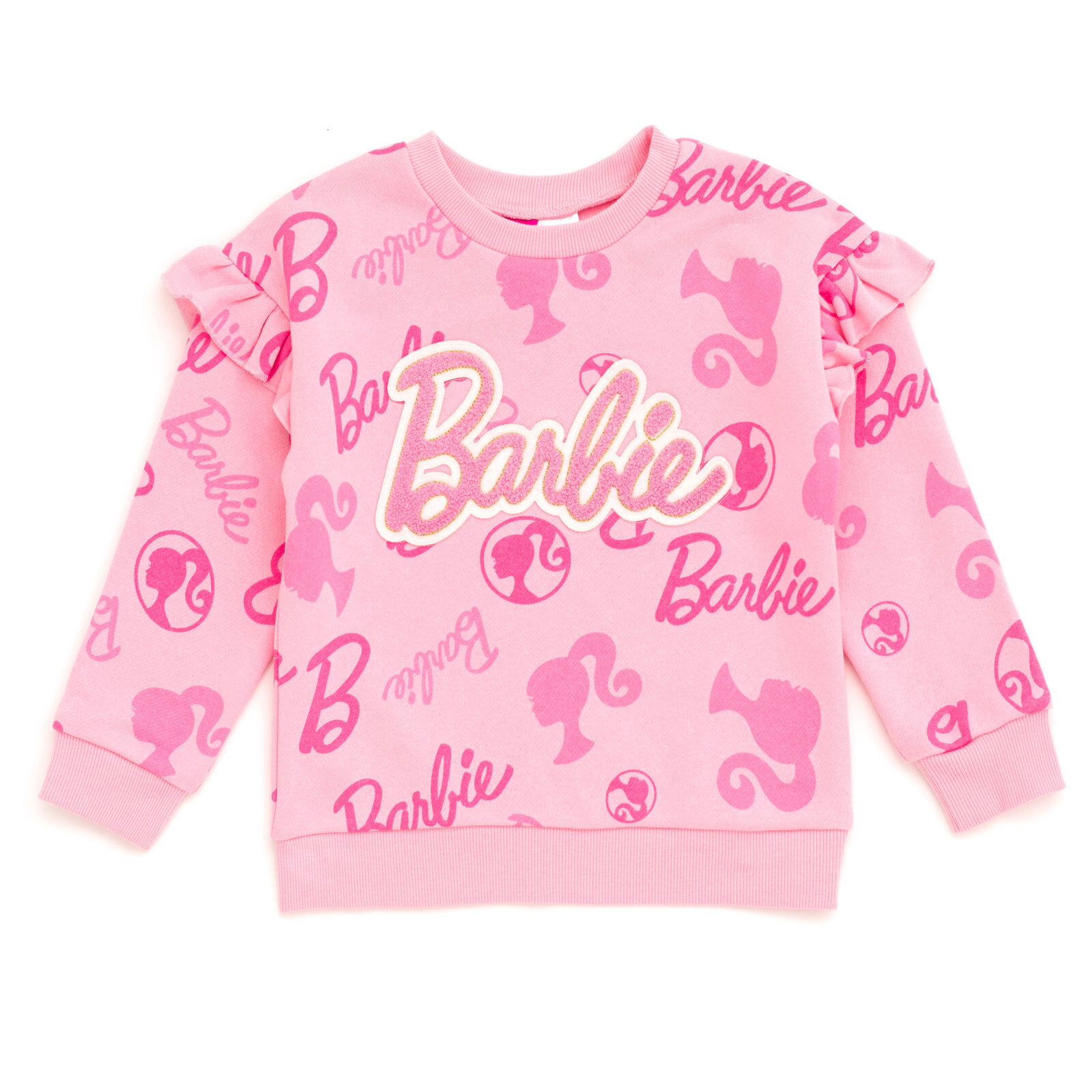 Barbie Girls' 2-Piece Fleece Sweatshirt and Joggers Set